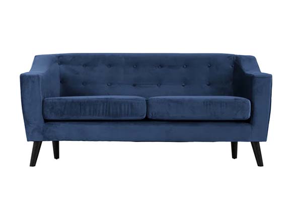 ASHLEY 3 SEATER SOFA - BLUE VELVET FABRIC