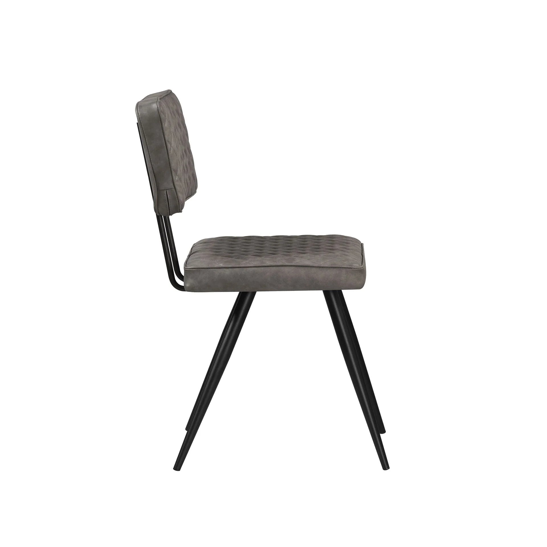 Light Grey Velvet Dining Chair With Black Metal Legs