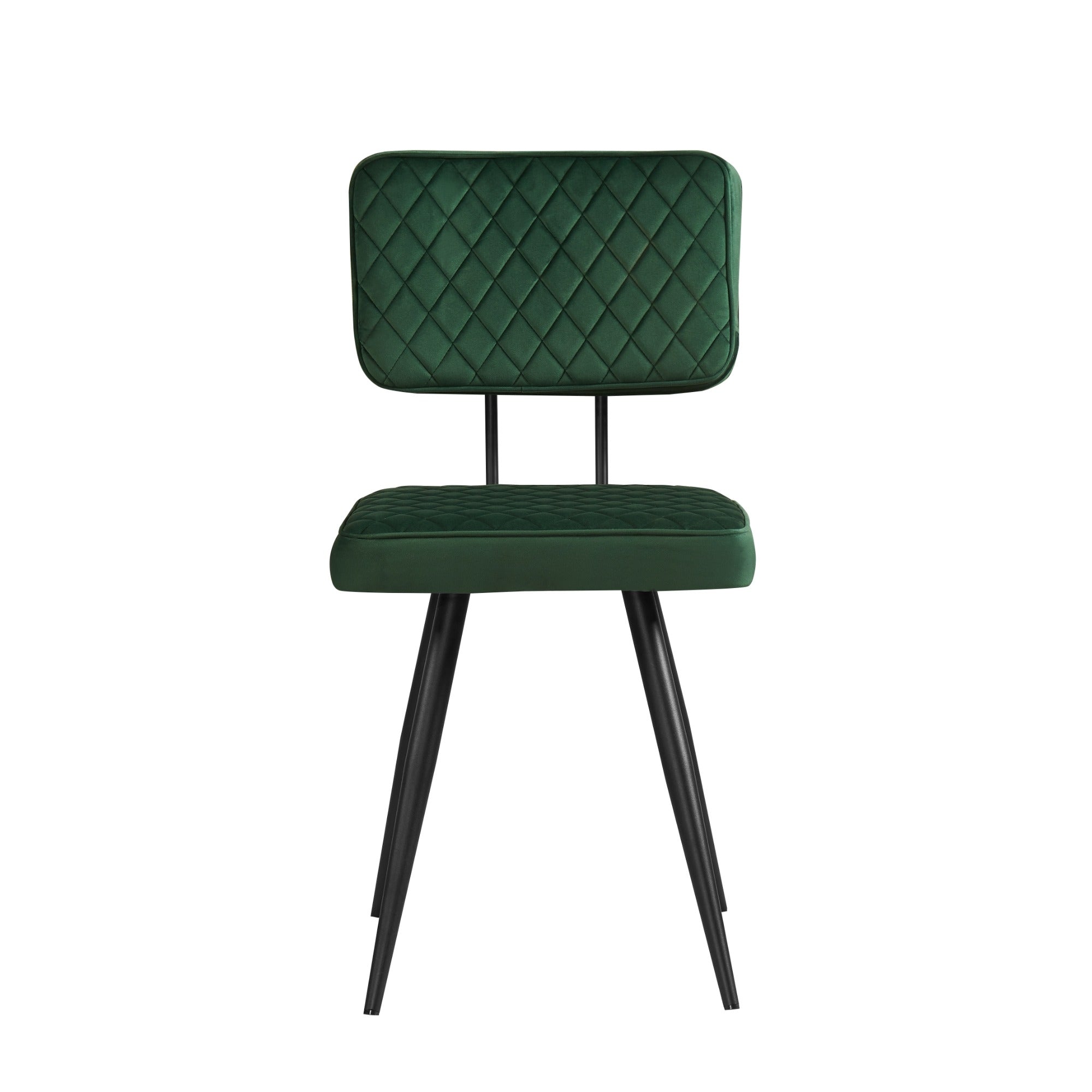 Ezra - Green - Velvet - Black Metal Leg - Dining Chairs