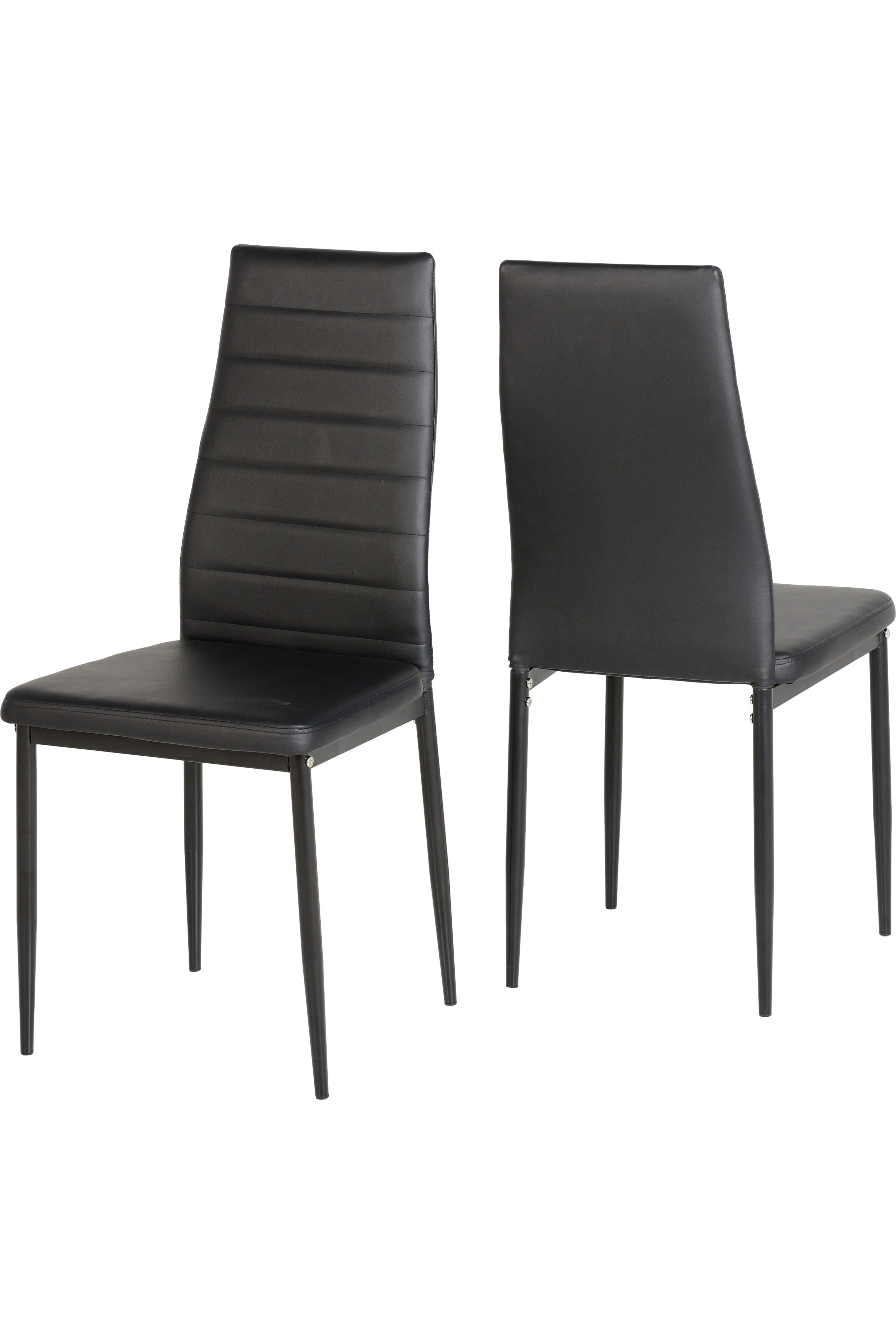 ABBEY DINING CHAIR (X2 PER BOX) - BLACK PU