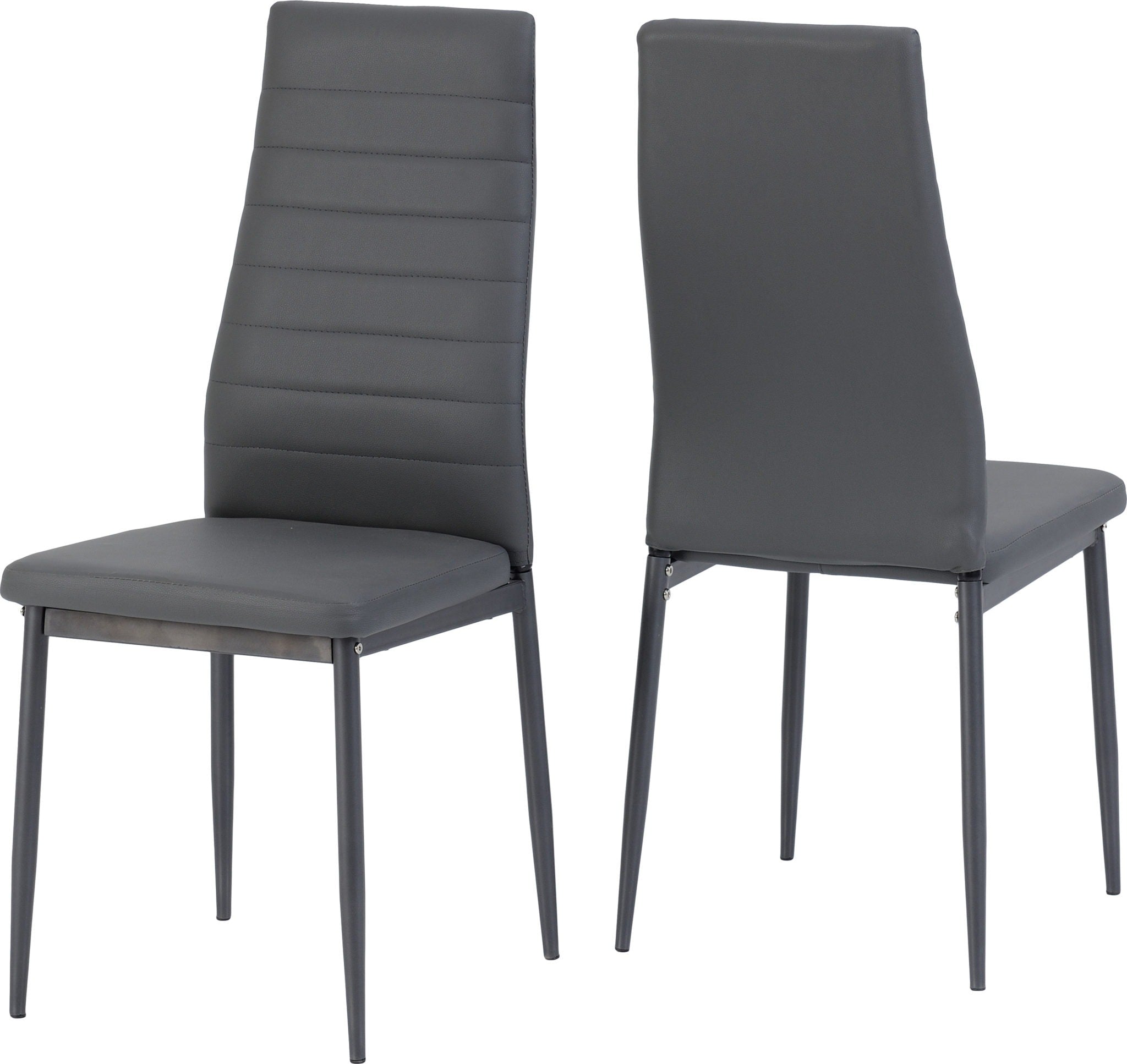 ABBEY DINING CHAIR (X2 PER BOX) - GREY PU