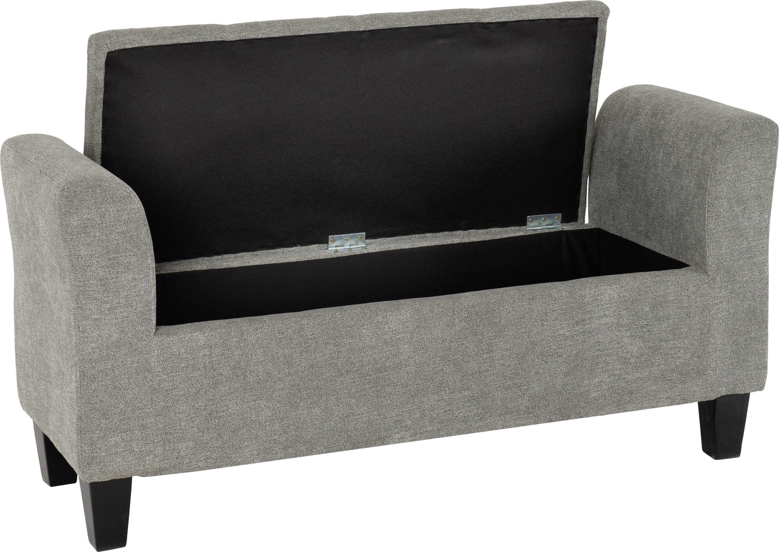 AMELIA STORAGE OTTOMAN - DARK GREY FABRIC