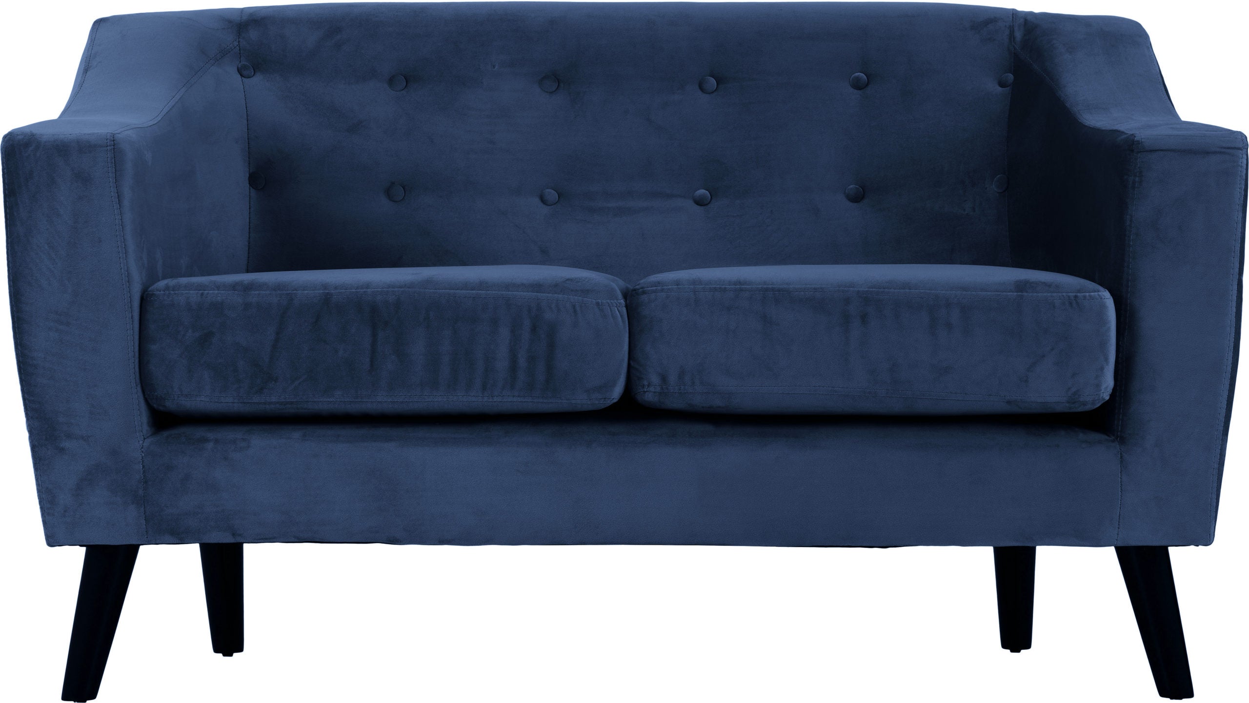 ASHLEY 2 SEATER SOFA - BLUE VELVET FABRIC