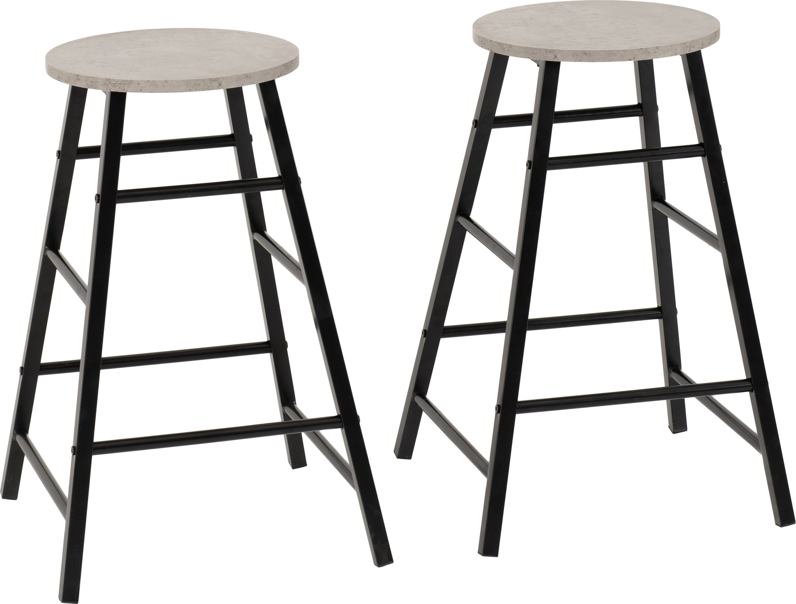 ATHENS BAR STOOL (PAIR) - CONCRETE EFFECT