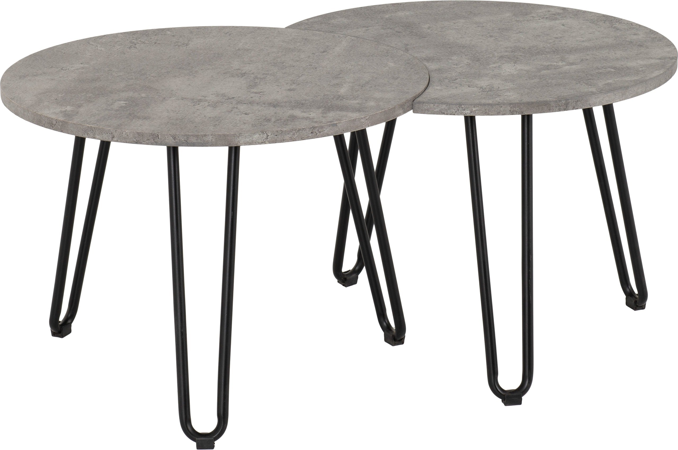 ATHENS DUO COFFEE TABLE SET - CONCRETE EFFECT