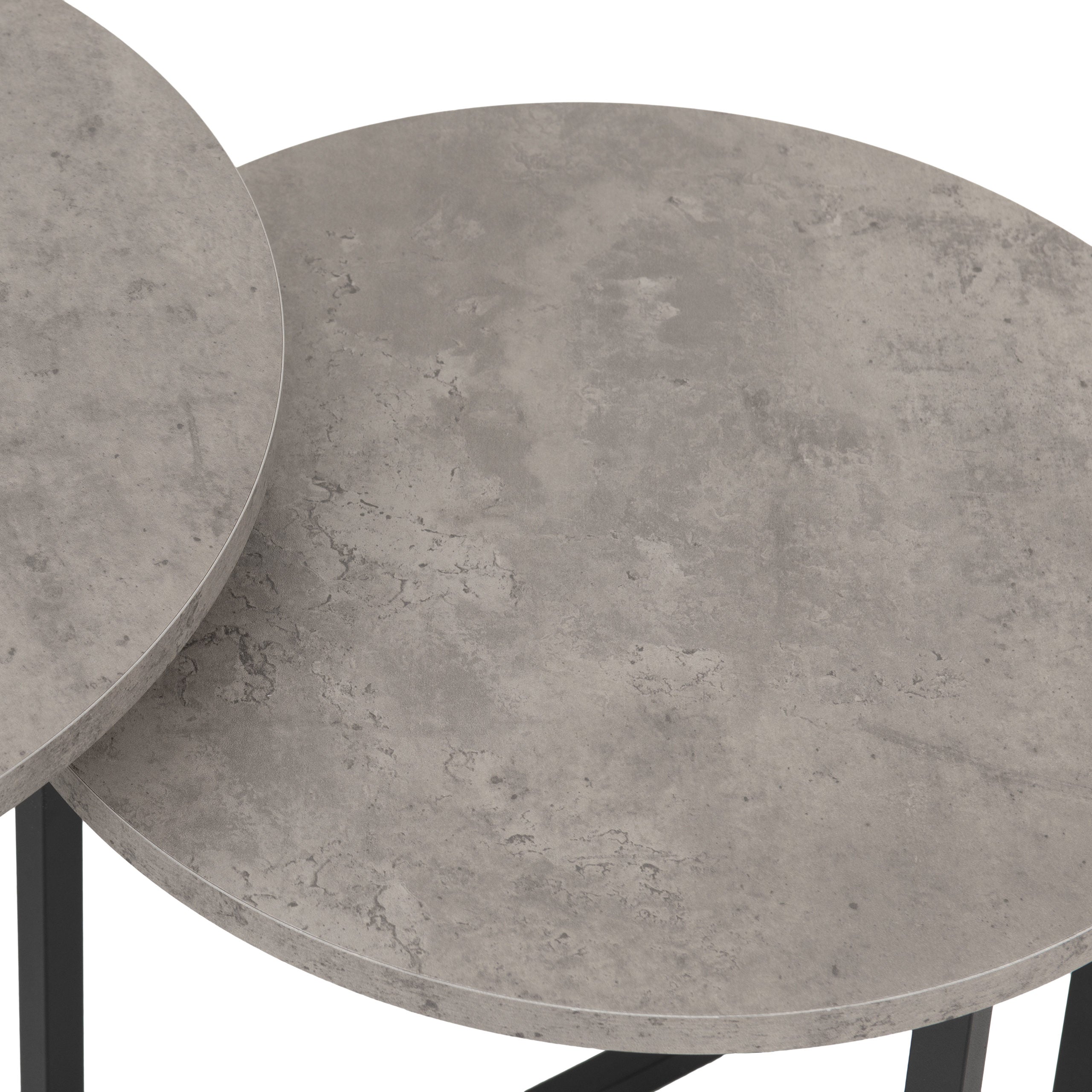 ATHENS ROUND 3PC NEST OF TABLES - CONCRETE EFFECT