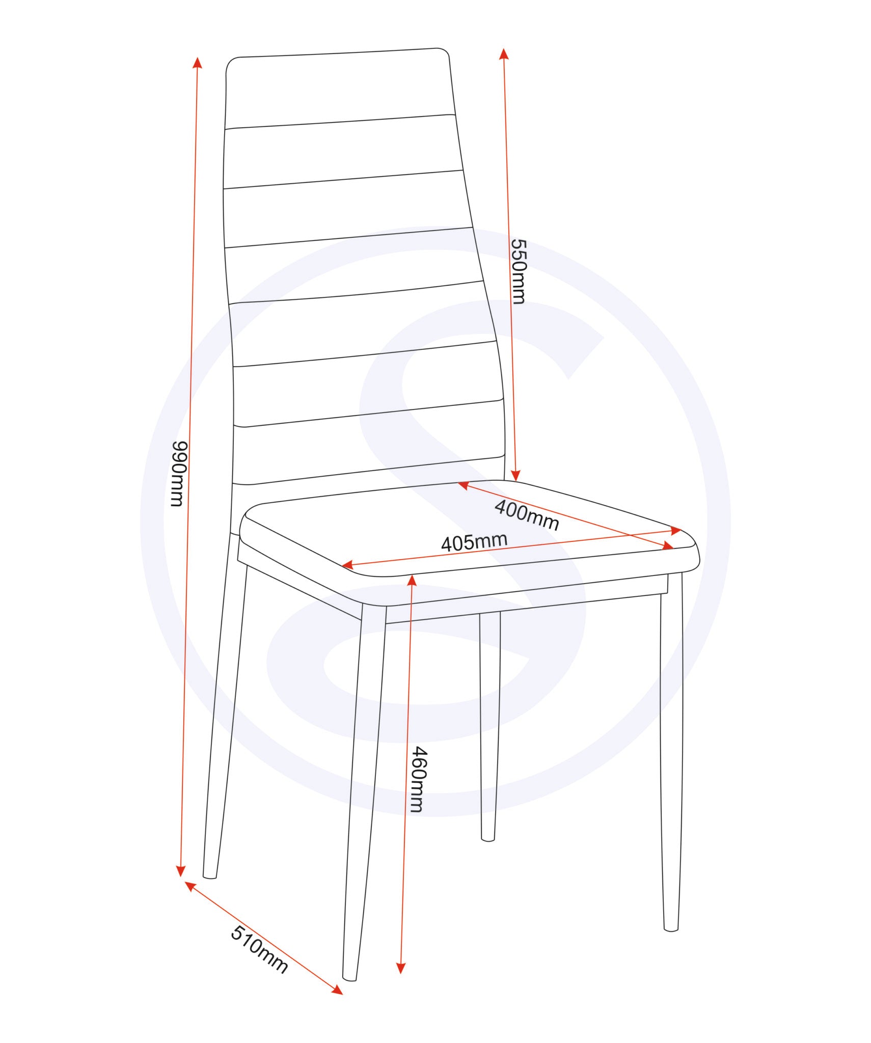 ABBEY DINING CHAIR (X2 PER BOX) - GREY PU