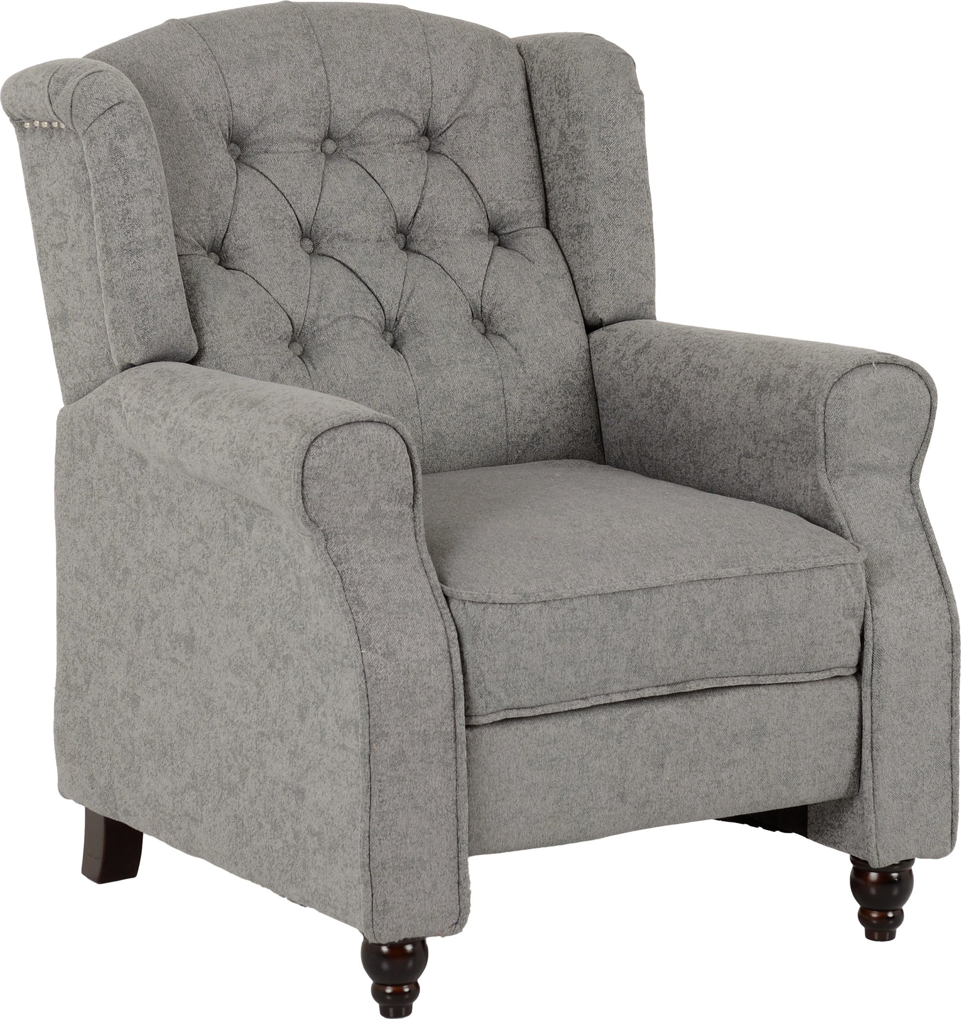 BALMORAL RECLINING CHAIR - GREY FABRIC