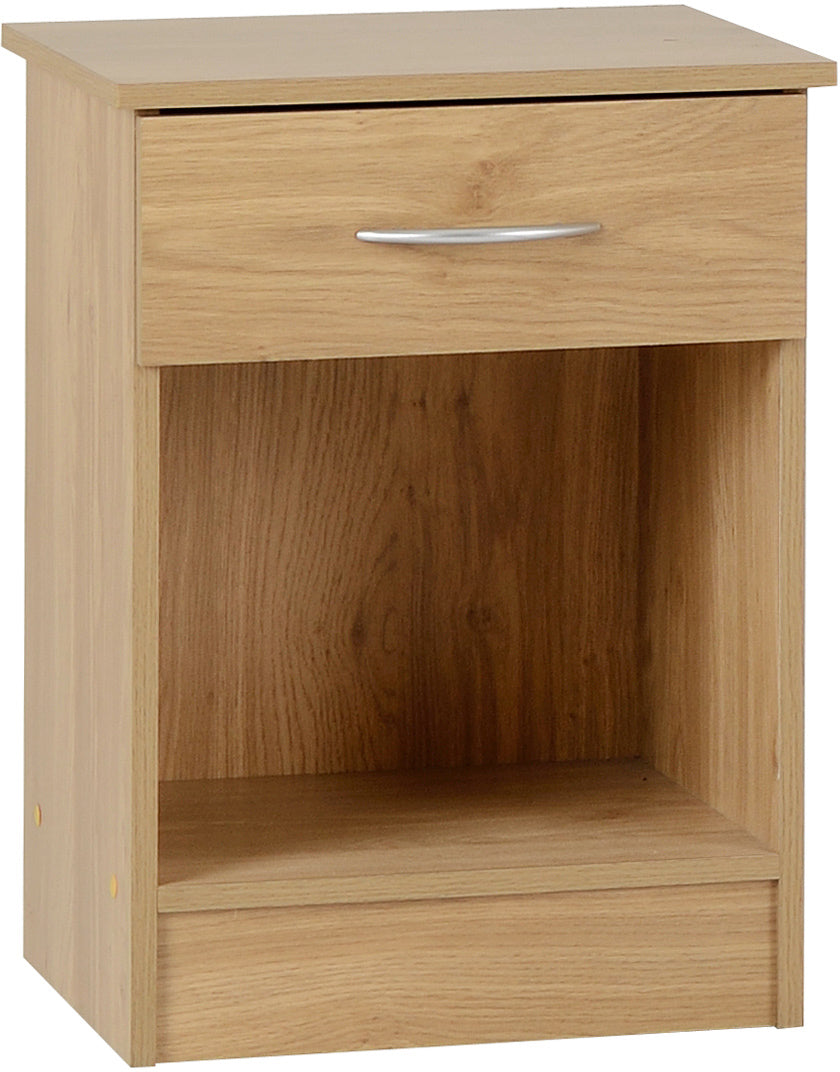 BELLINGHAM 1 DRAWER BEDSIDE - OAK EFFECT VENEER