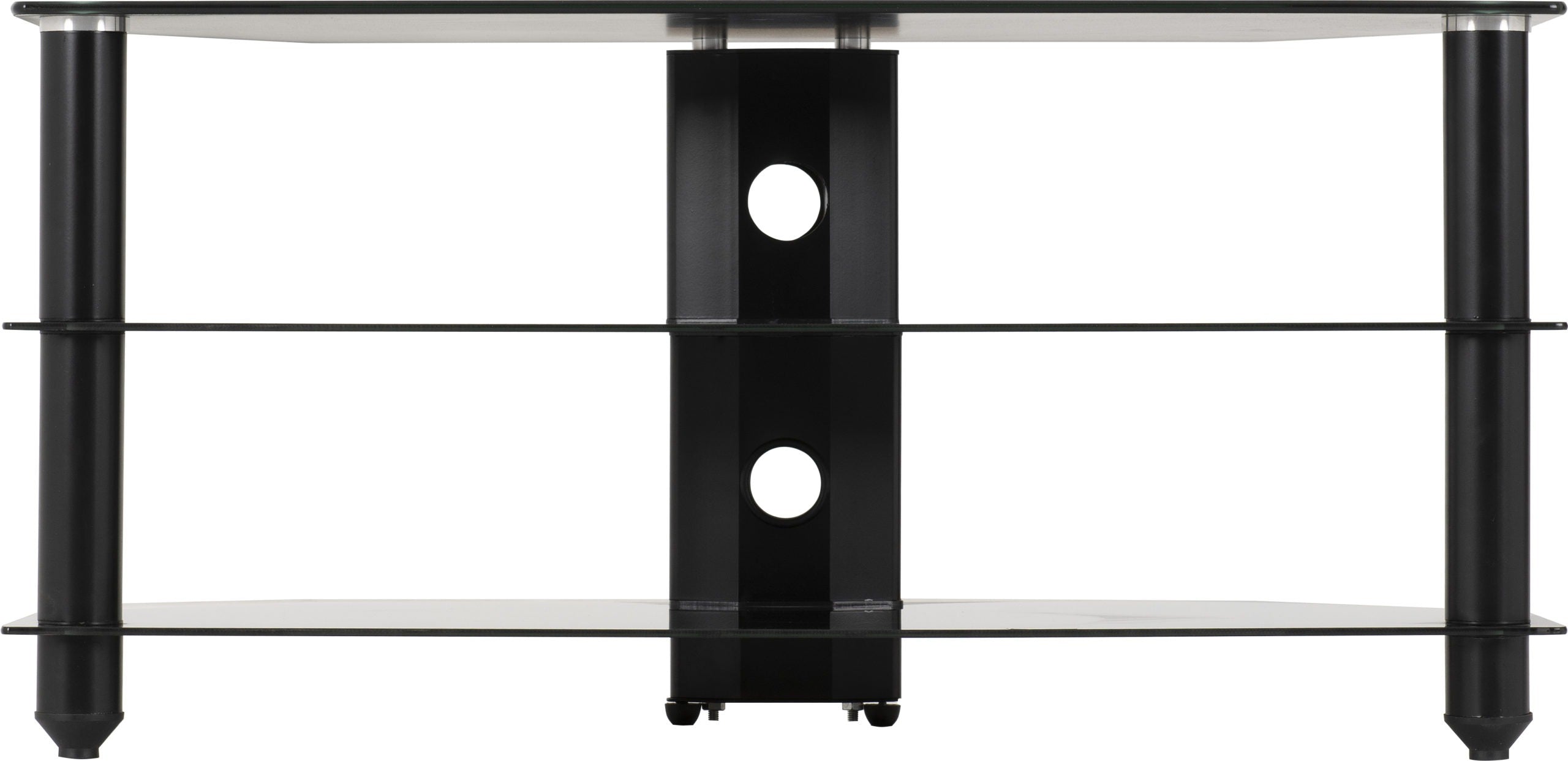 BROMLEY TV STAND - BLACK GLASS/BLACK