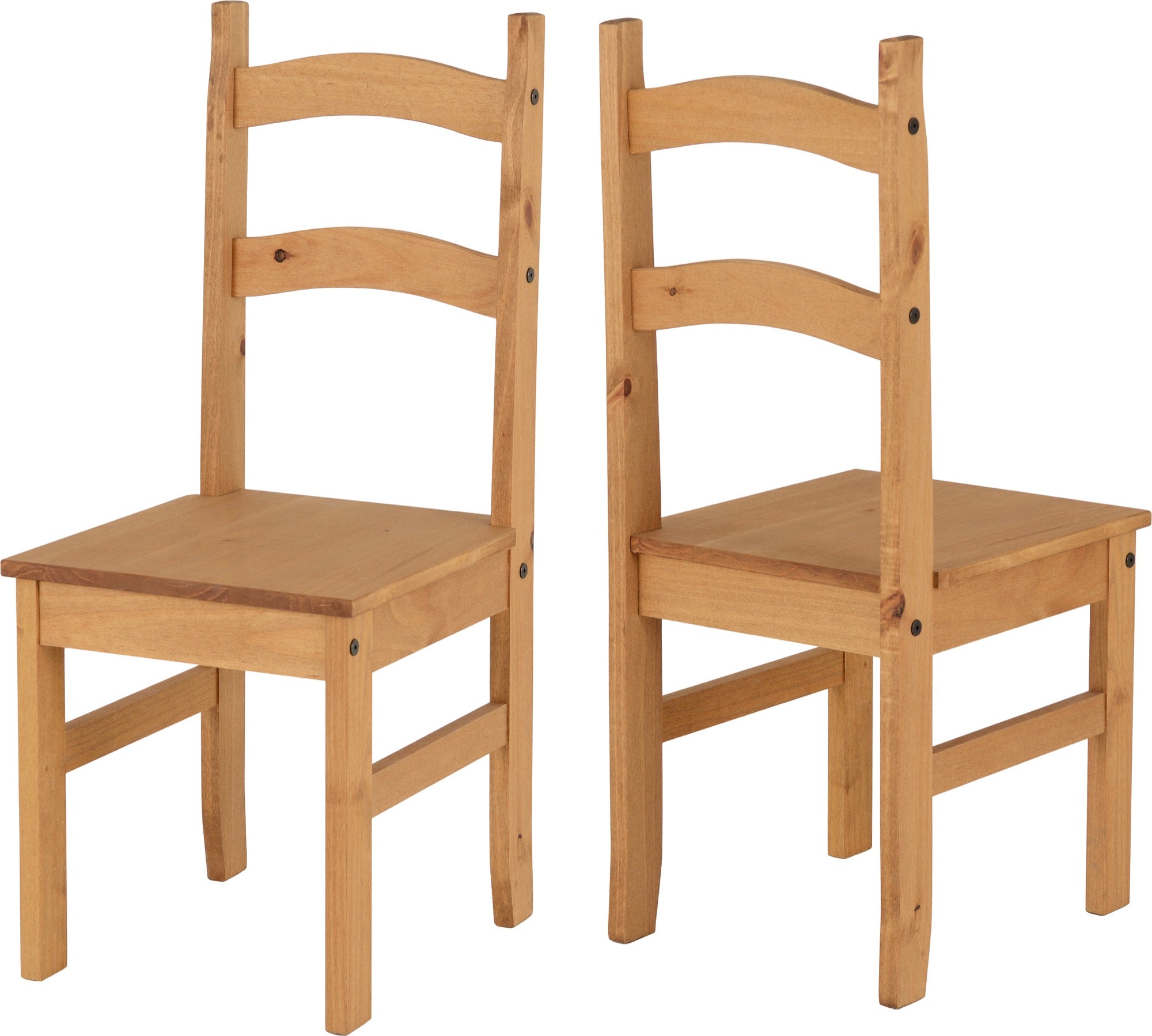 BUDGET MEXICAN DINING CHAIR (X2 PER BOX) - DISTRESSED WAXED PINE