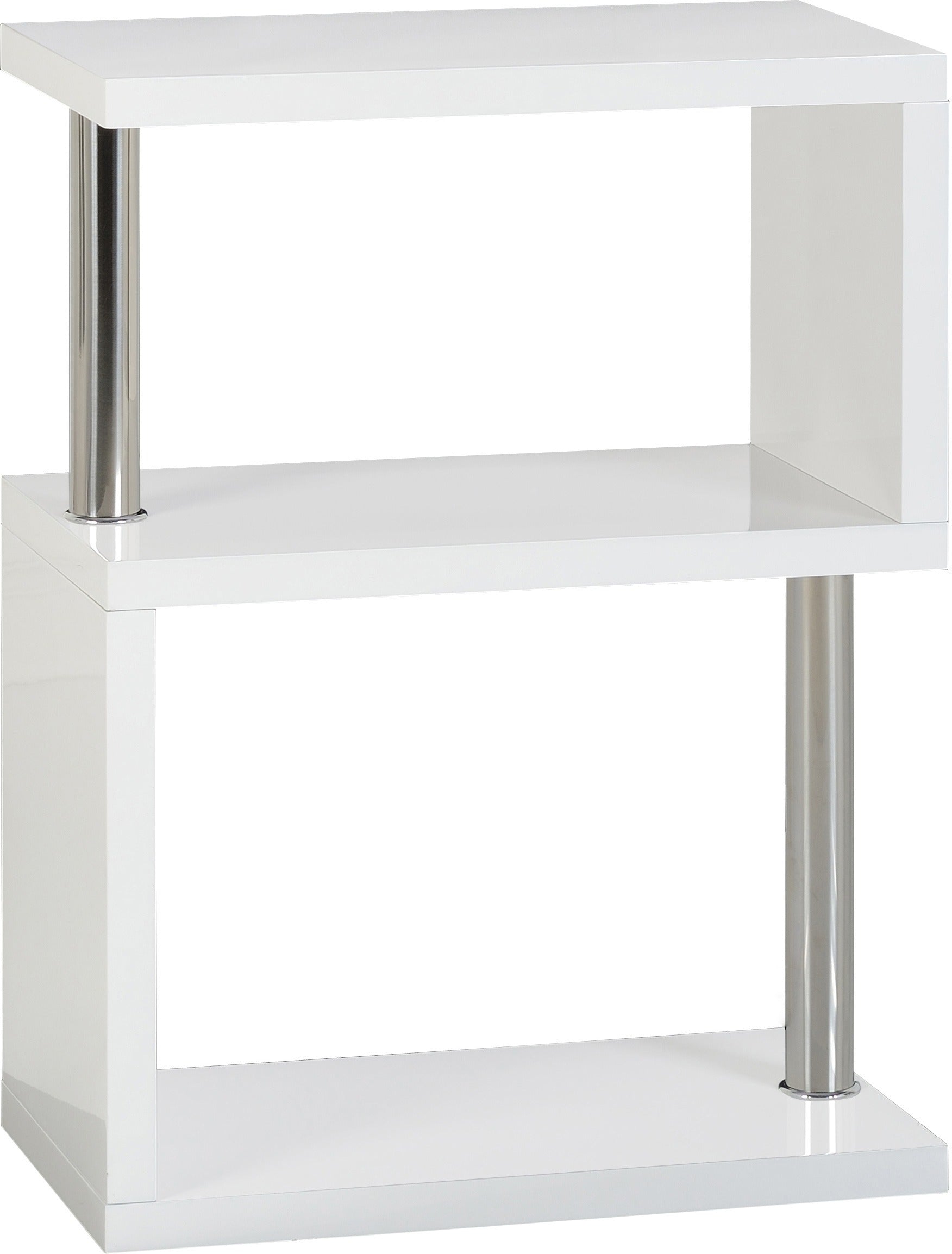 CHARISMA 3 SHELF UNIT - WHITE GLOSS/CHROME