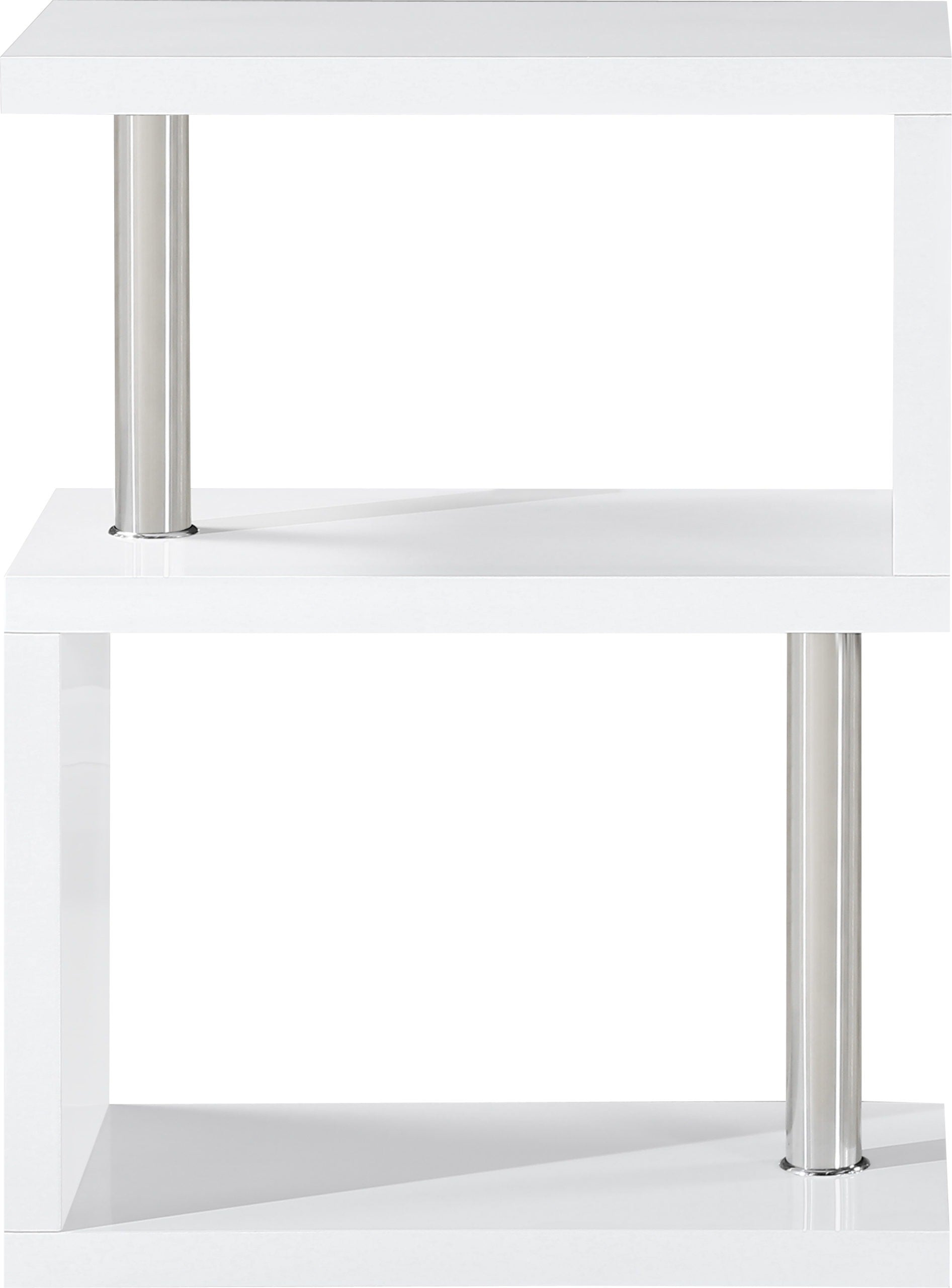 CHARISMA 3 SHELF UNIT - WHITE GLOSS/CHROME