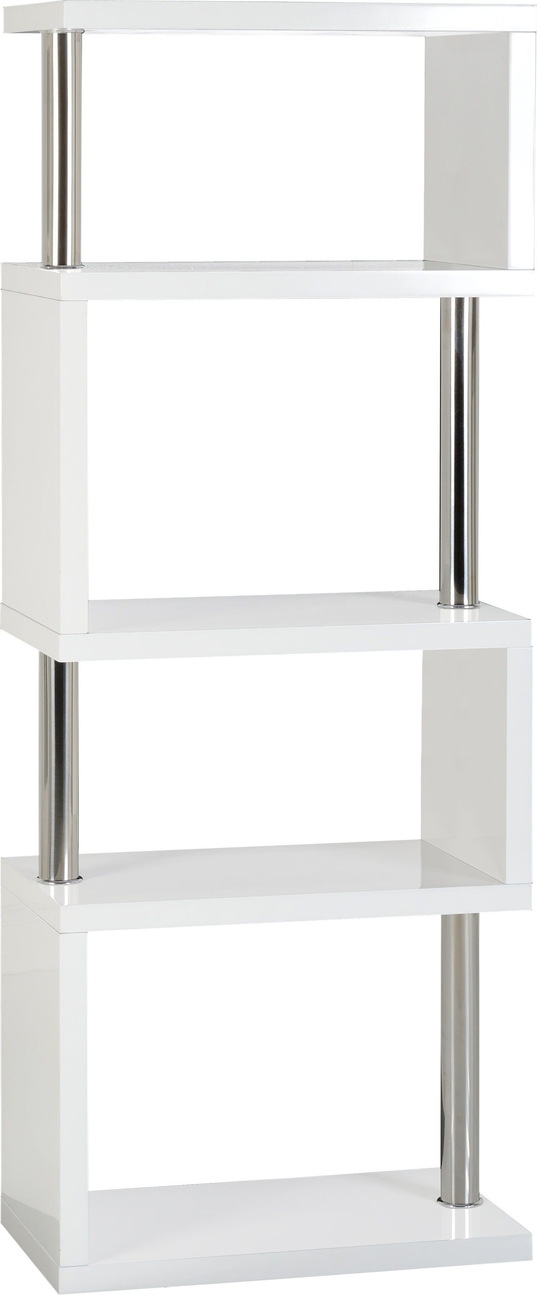 CHARISMA 5 SHELF UNIT - WHITE GLOSS/CHROME