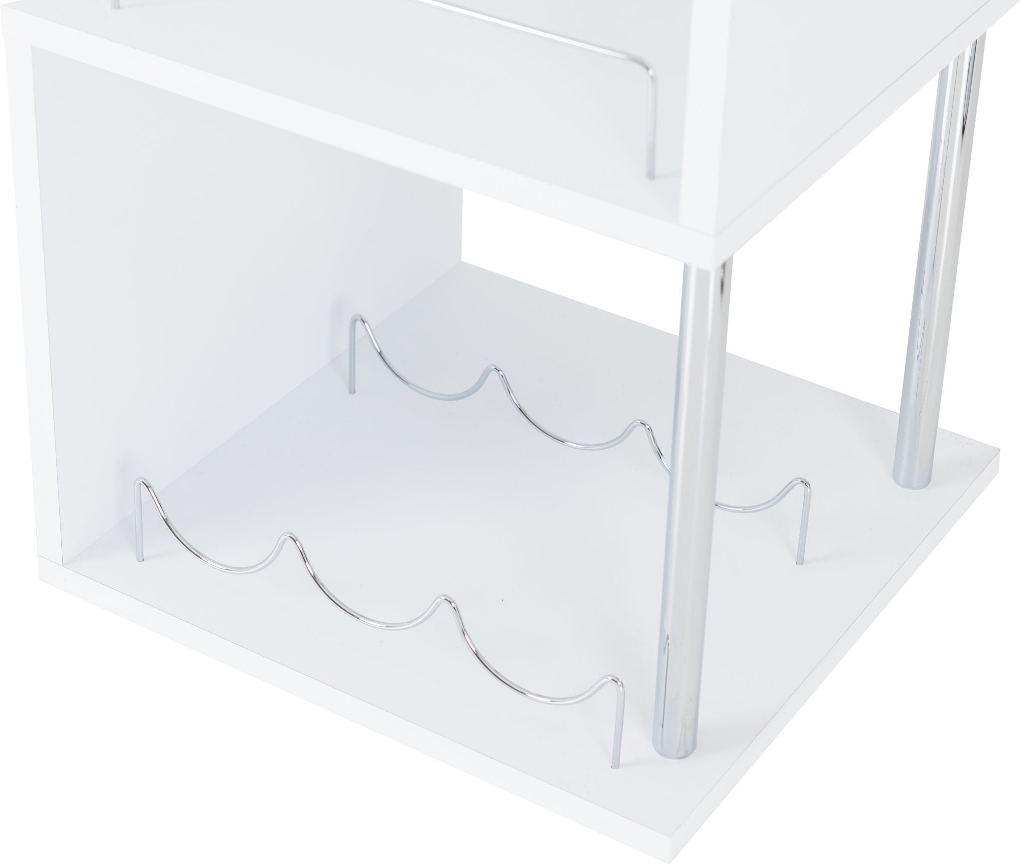 CHARISMA HOME BAR TABLE - WHITE/CHROME