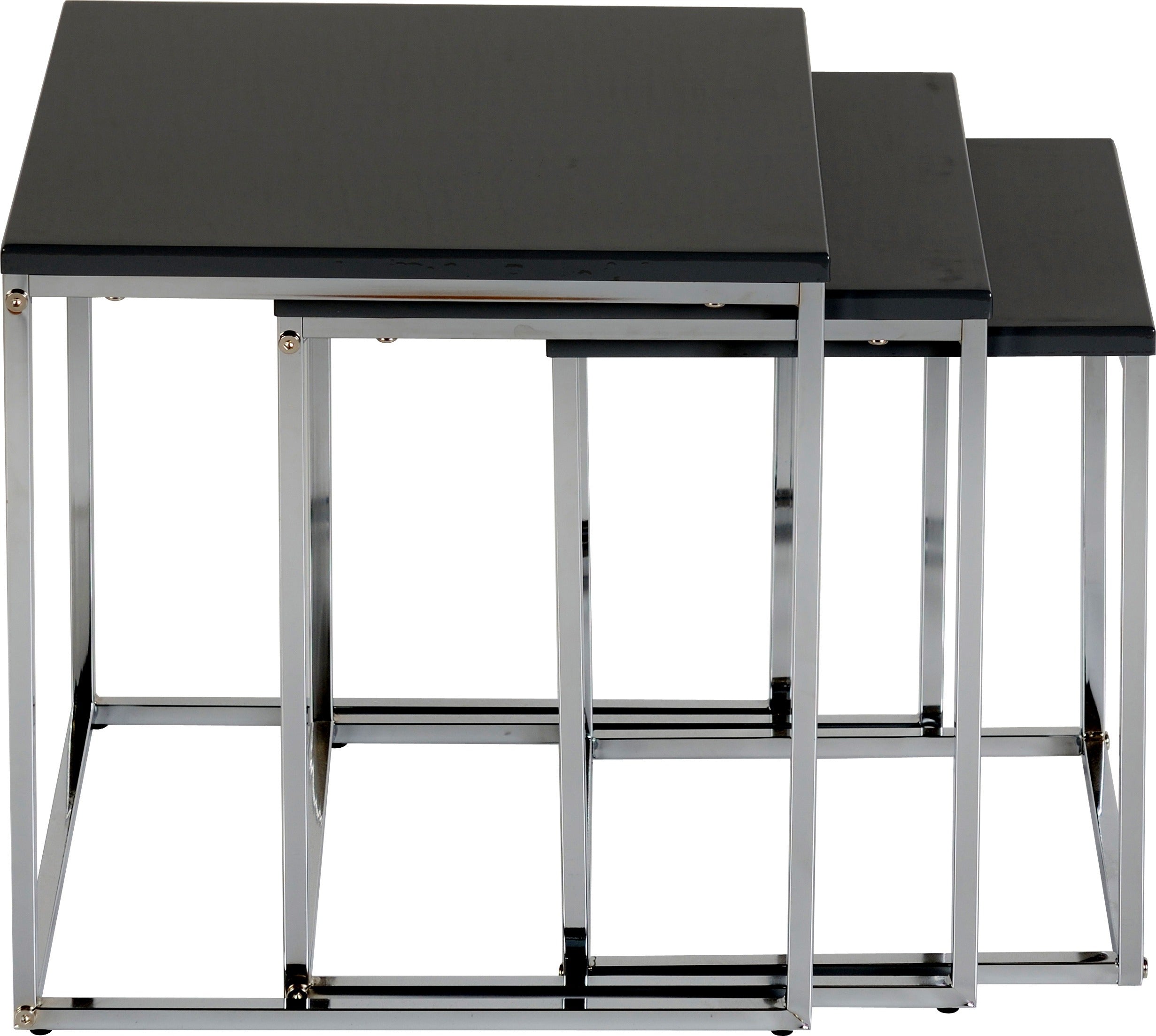 CHARISMA NEST OF TABLES - BLACK GLOSS/CHROME