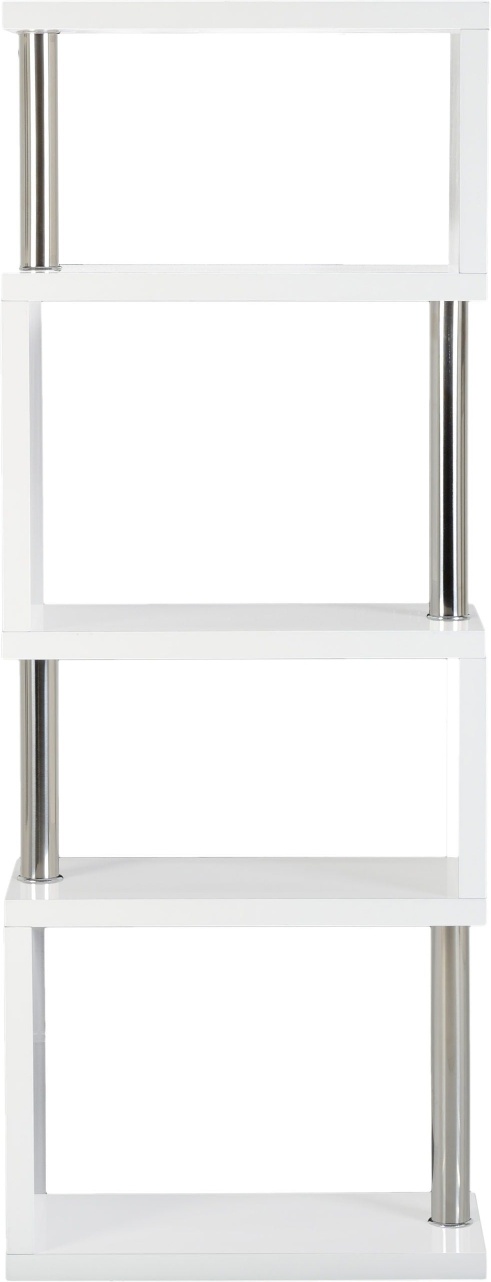 CHARISMA 5 SHELF UNIT - WHITE GLOSS/CHROME