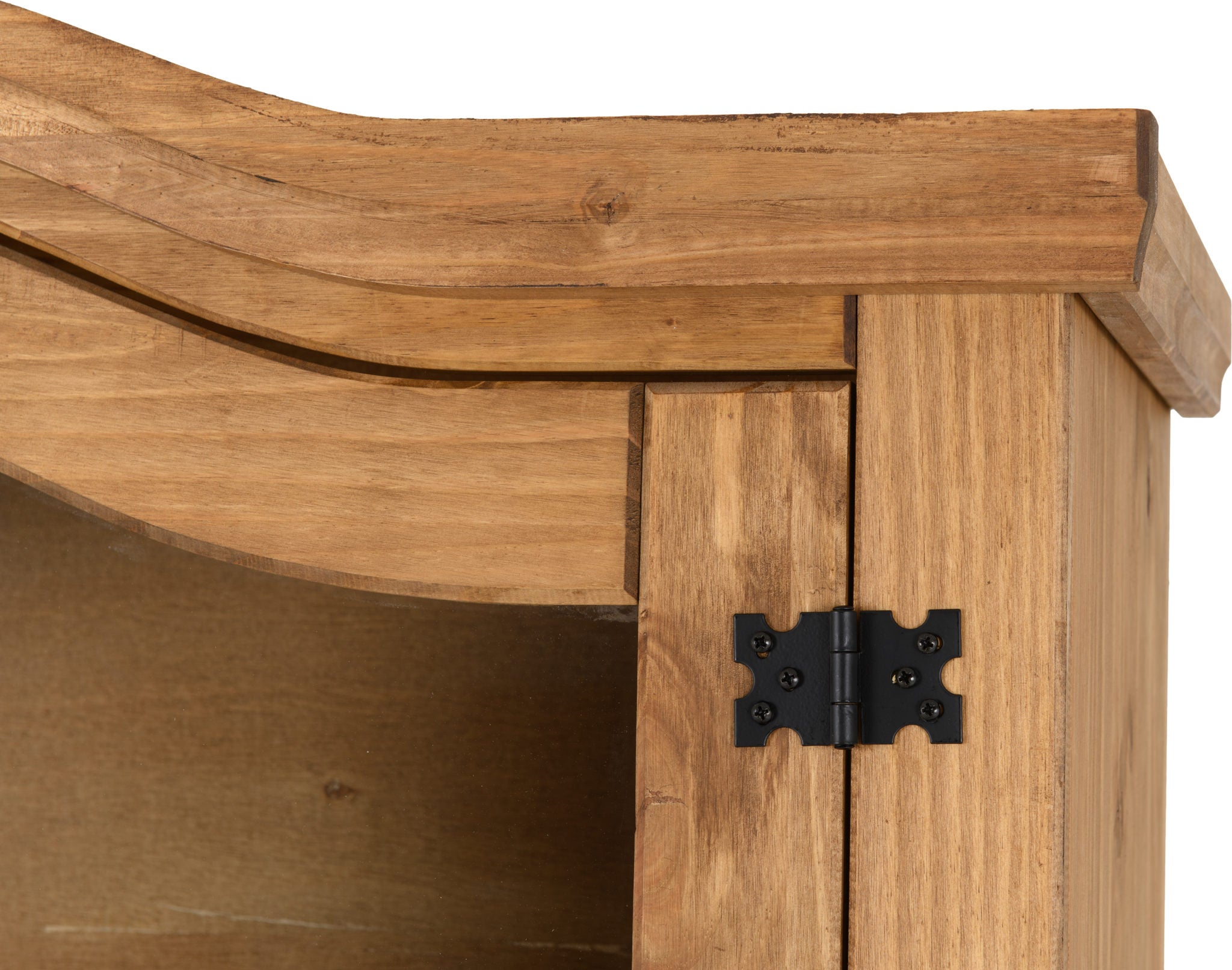 CORONA 3' BUFFET HUTCH - DISTRESSED WAXED PINE/GLASS