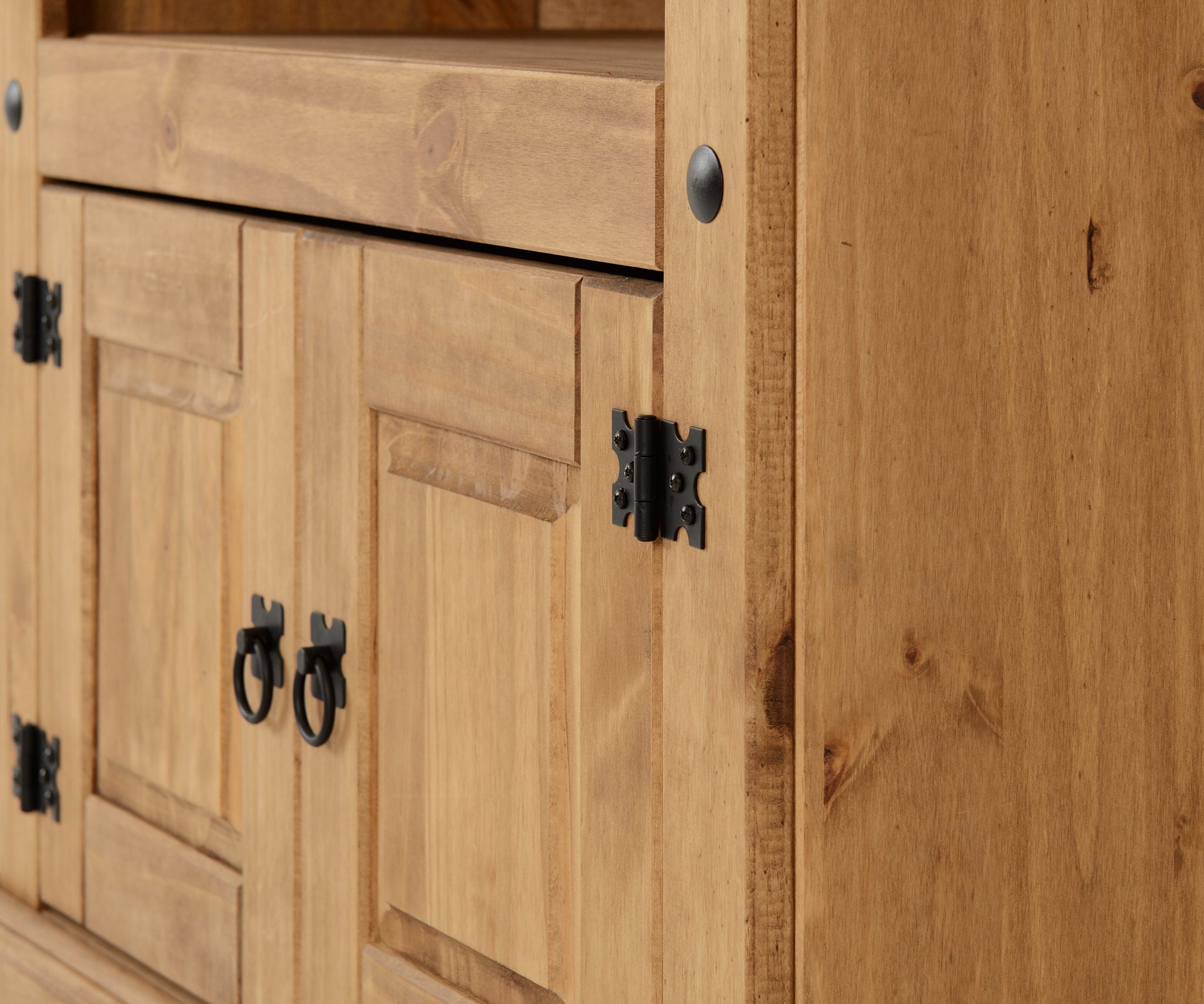 CORONA CORNER TV CABINET - DISTRESSED WAXED PINE