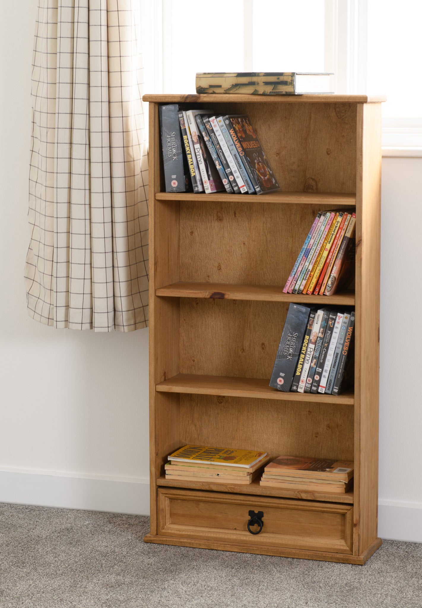 CORONA DVD RACK - DISTRESSED WAXED PINE