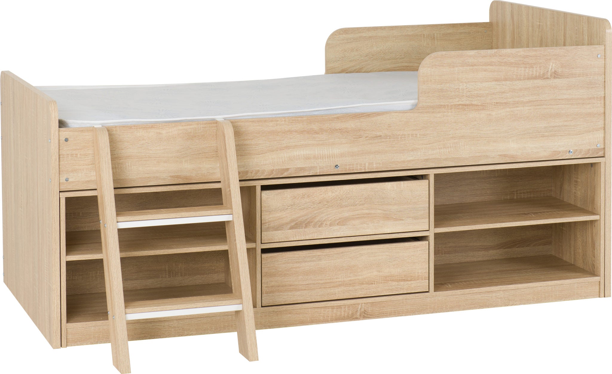 FELIX LOW SLEEPER BED - LIGHT SONOMA OAK