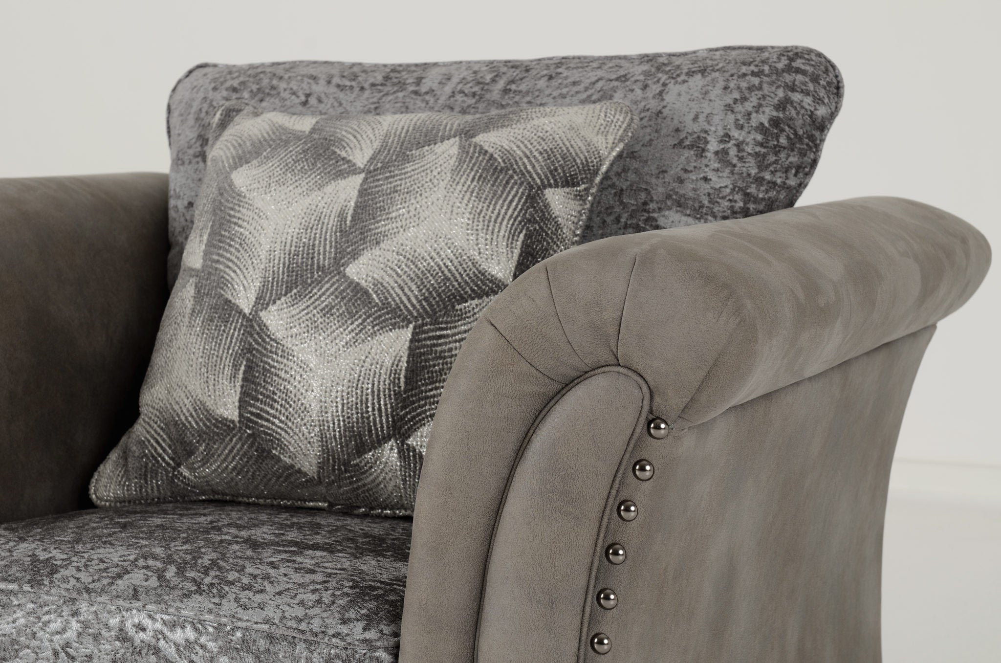 GRACE ARMCHAIR - SILVER/GREY FABRIC