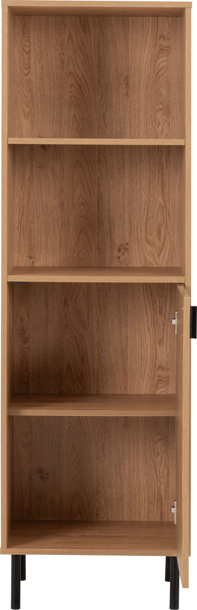 LEON 1 DOOR 2 SHELF CABINET - MEDIUM OAK EFFECT