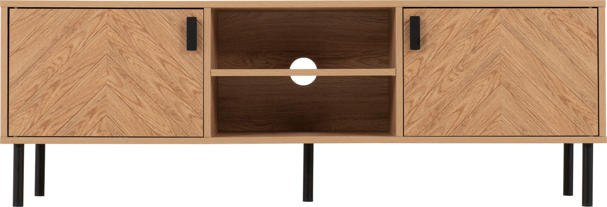 LEON 2 DOOR TV UNIT - MEDIUM OAK EFFECT