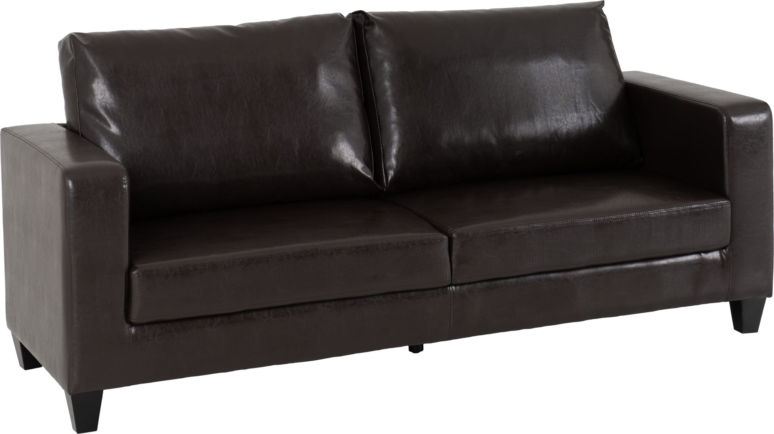 TEMPO THREE SEATER SOFA - BROWN PU