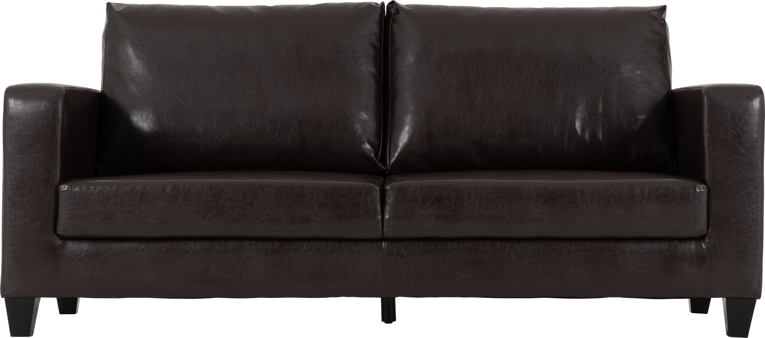 TEMPO THREE SEATER SOFA - BROWN PU