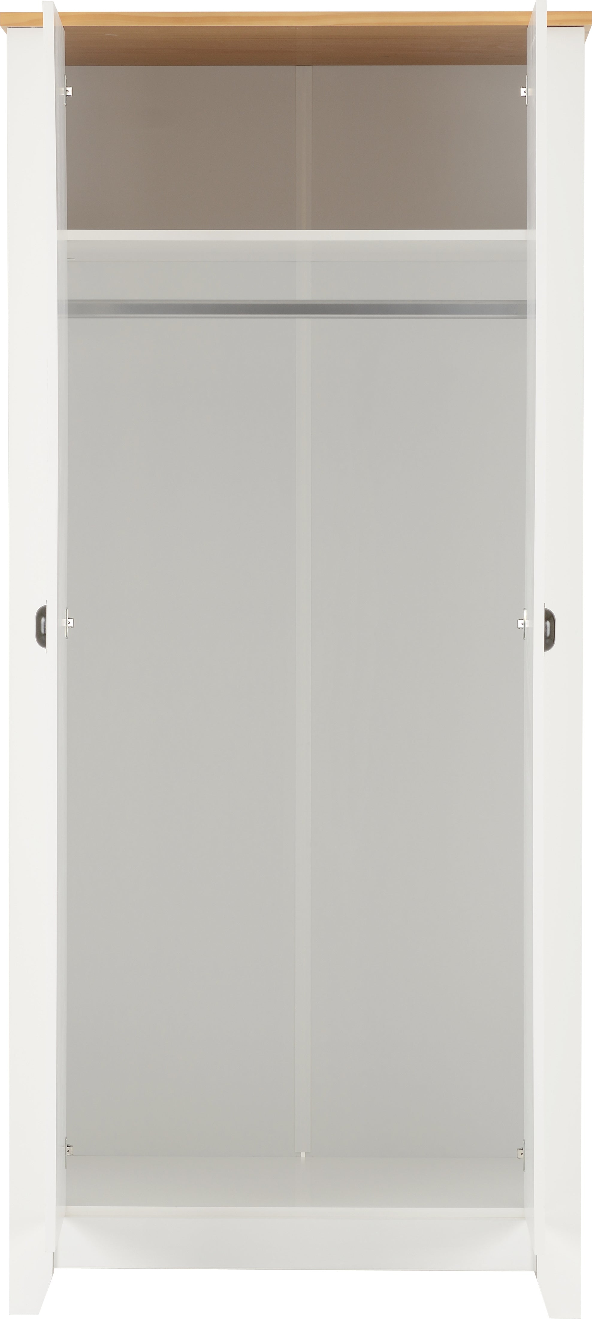 LUDLOW 2 DOOR WARDROBE - WHITE/OAK EFFECT