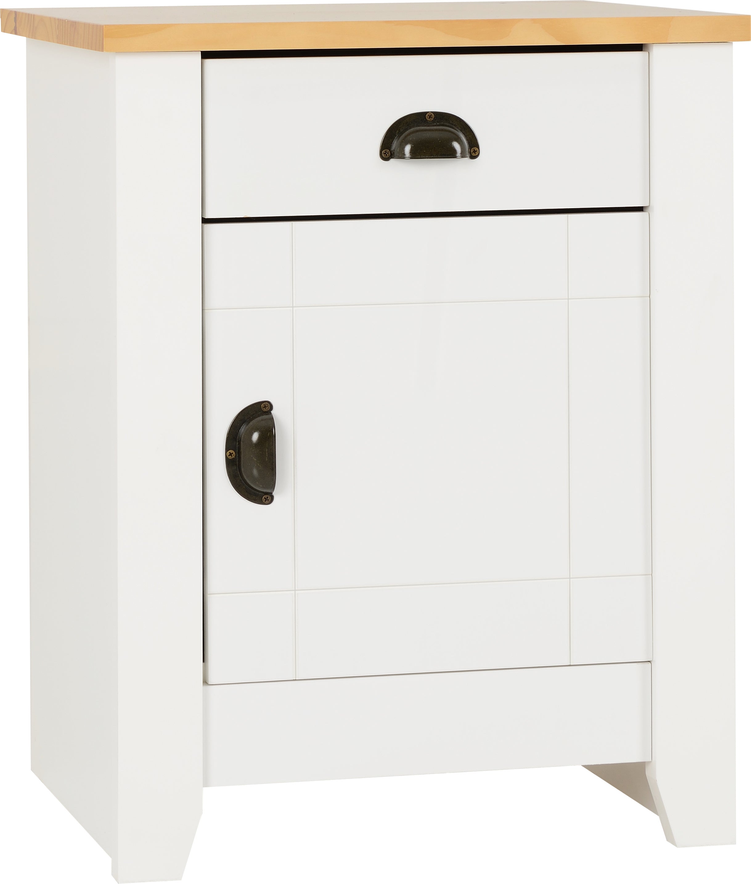 LUDLOW BEDSIDE - WHITE/OAK EFFECT