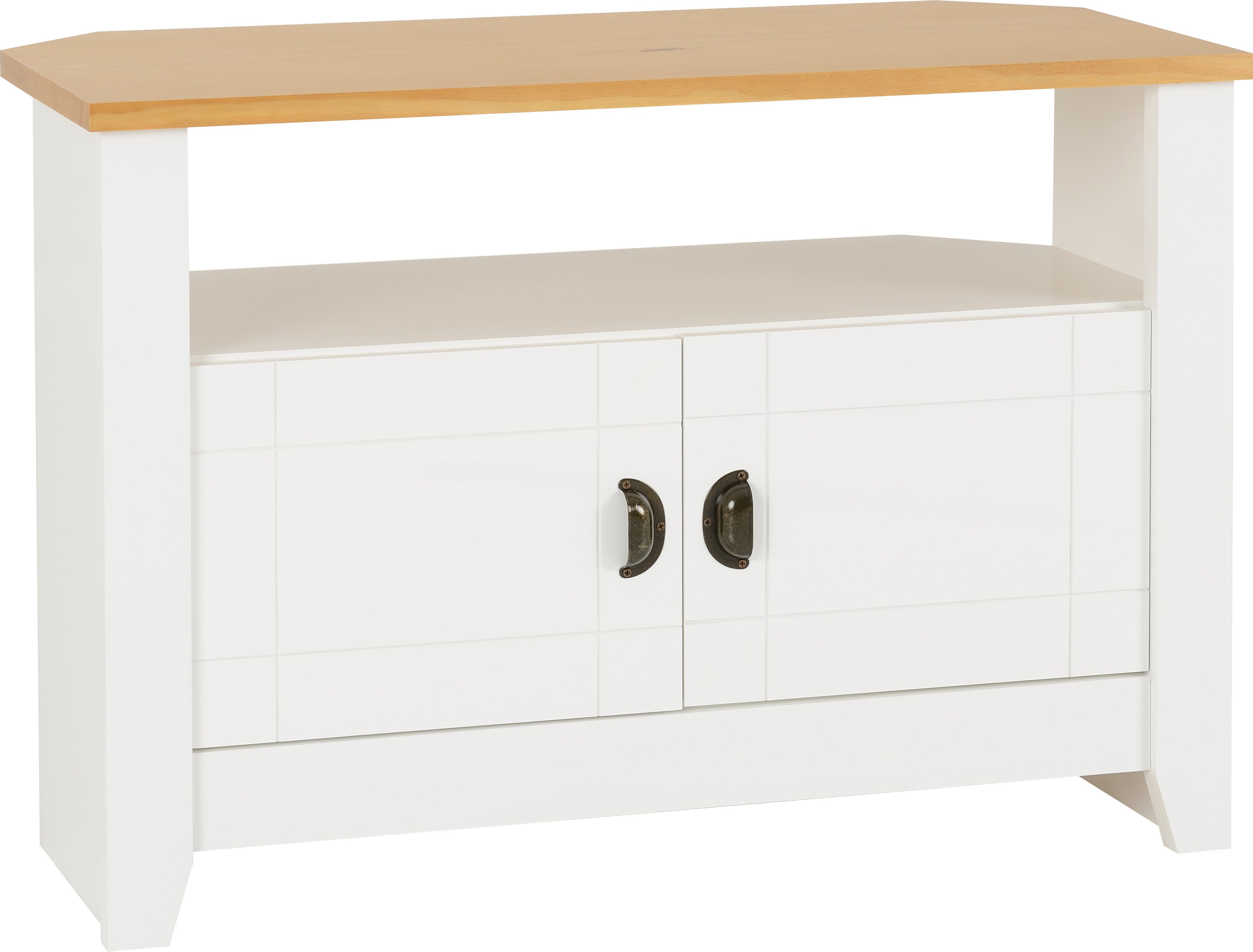 LUDLOW TV UNIT - WHITE/OAK EFFECT