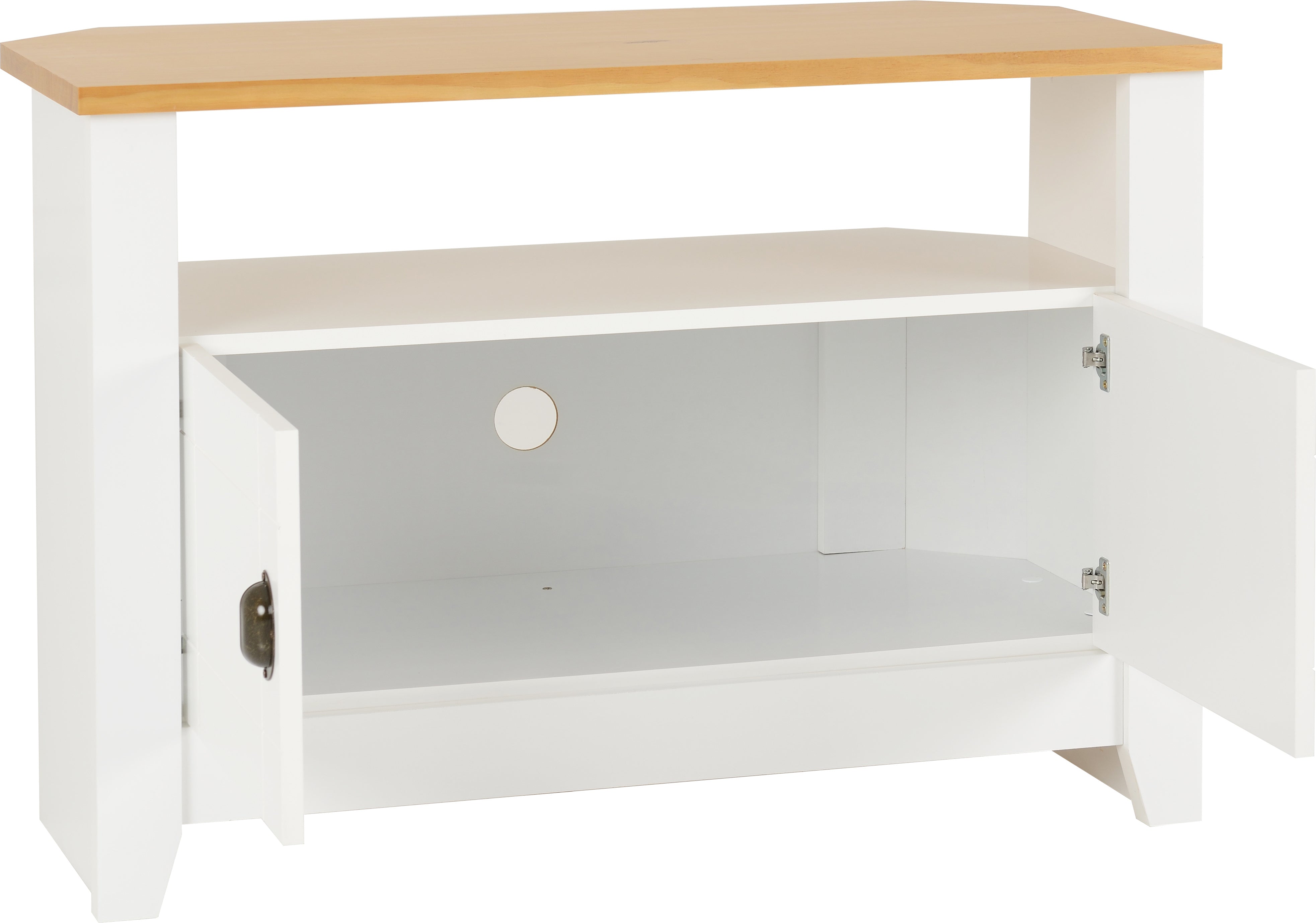 LUDLOW TV UNIT - WHITE/OAK EFFECT