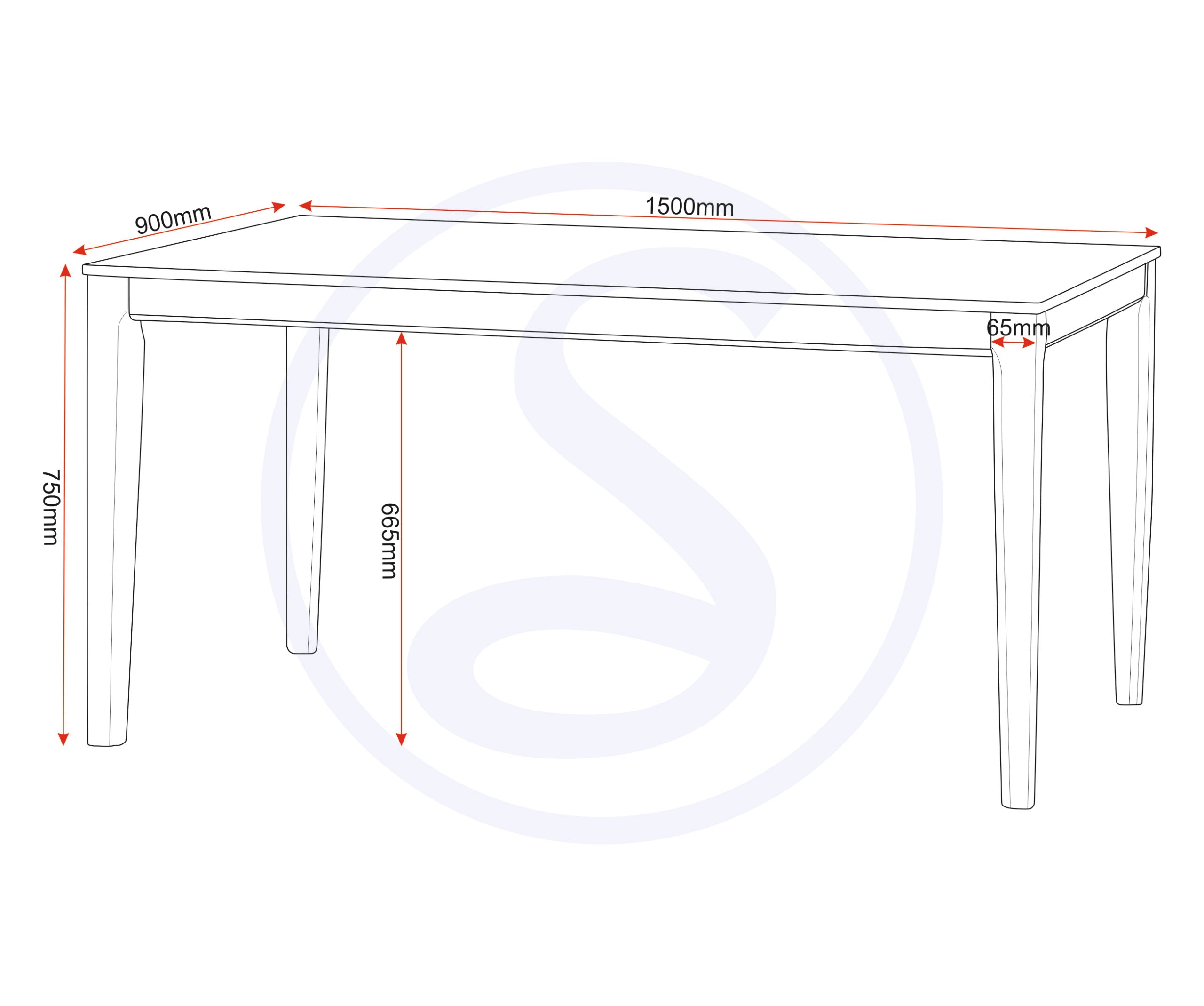 LOGAN LARGE DINING TABLE - OAK VARNISH