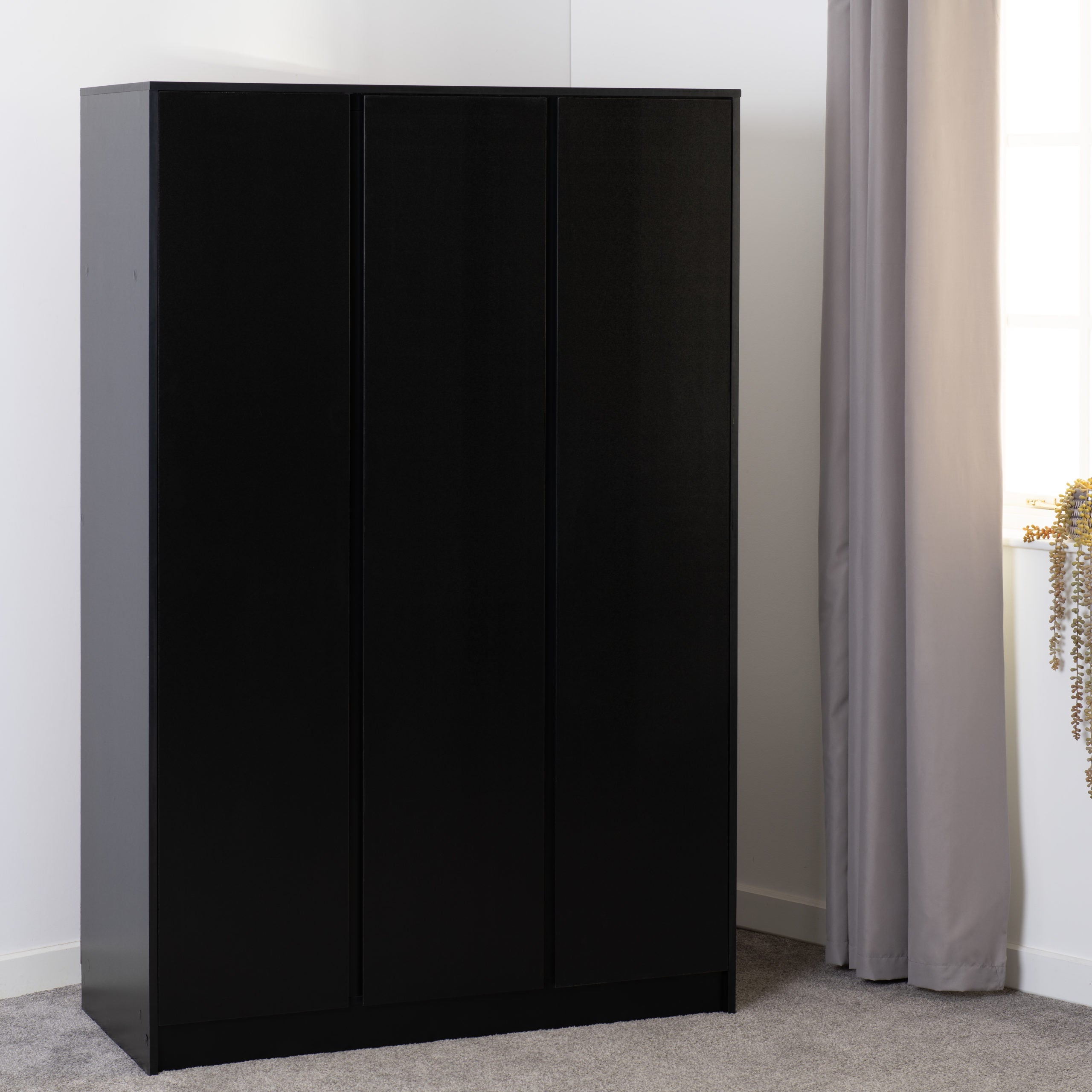 MALVERN 3 DOOR WARDROBE - BLACK