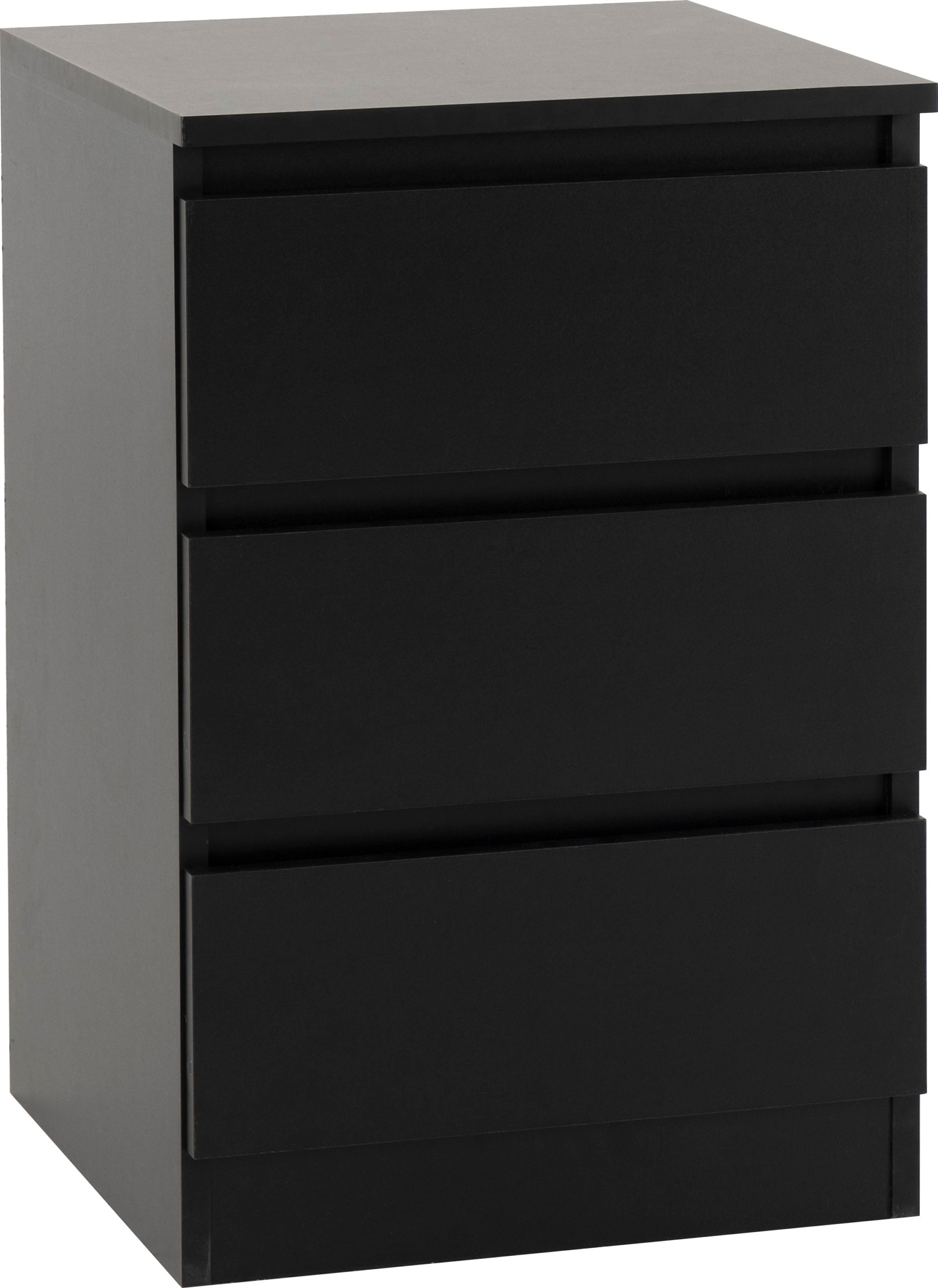 MALVERN 3 DRAWER BEDSIDE X2 - BLACK