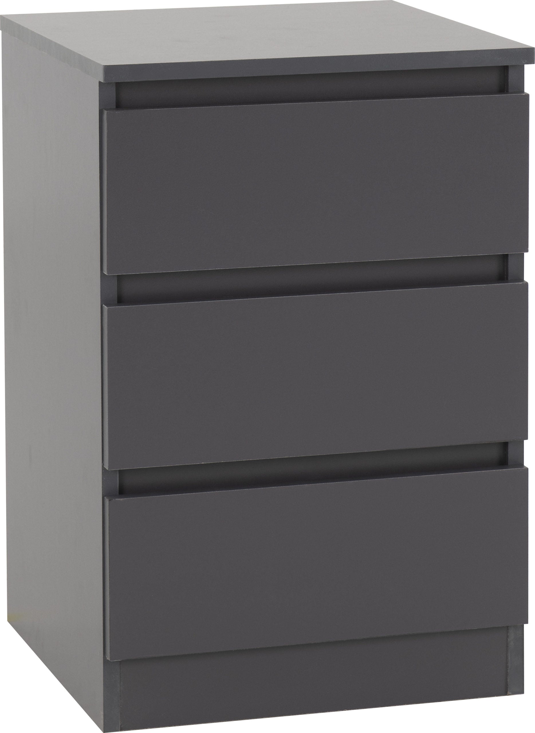 MALVERN 3 DRAWER BEDSIDE X2 - GREY