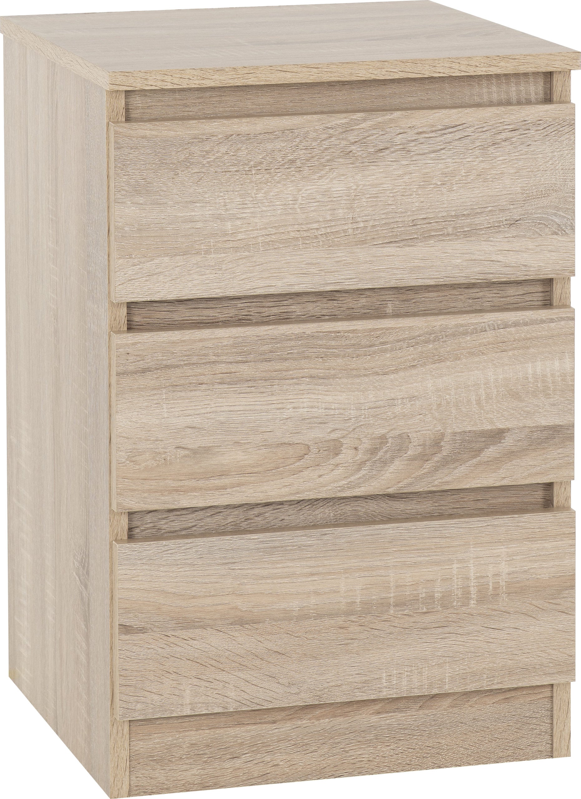 MALVERN 3 DRAWER BEDSIDE X2 - SONOMA OAK EFFECT