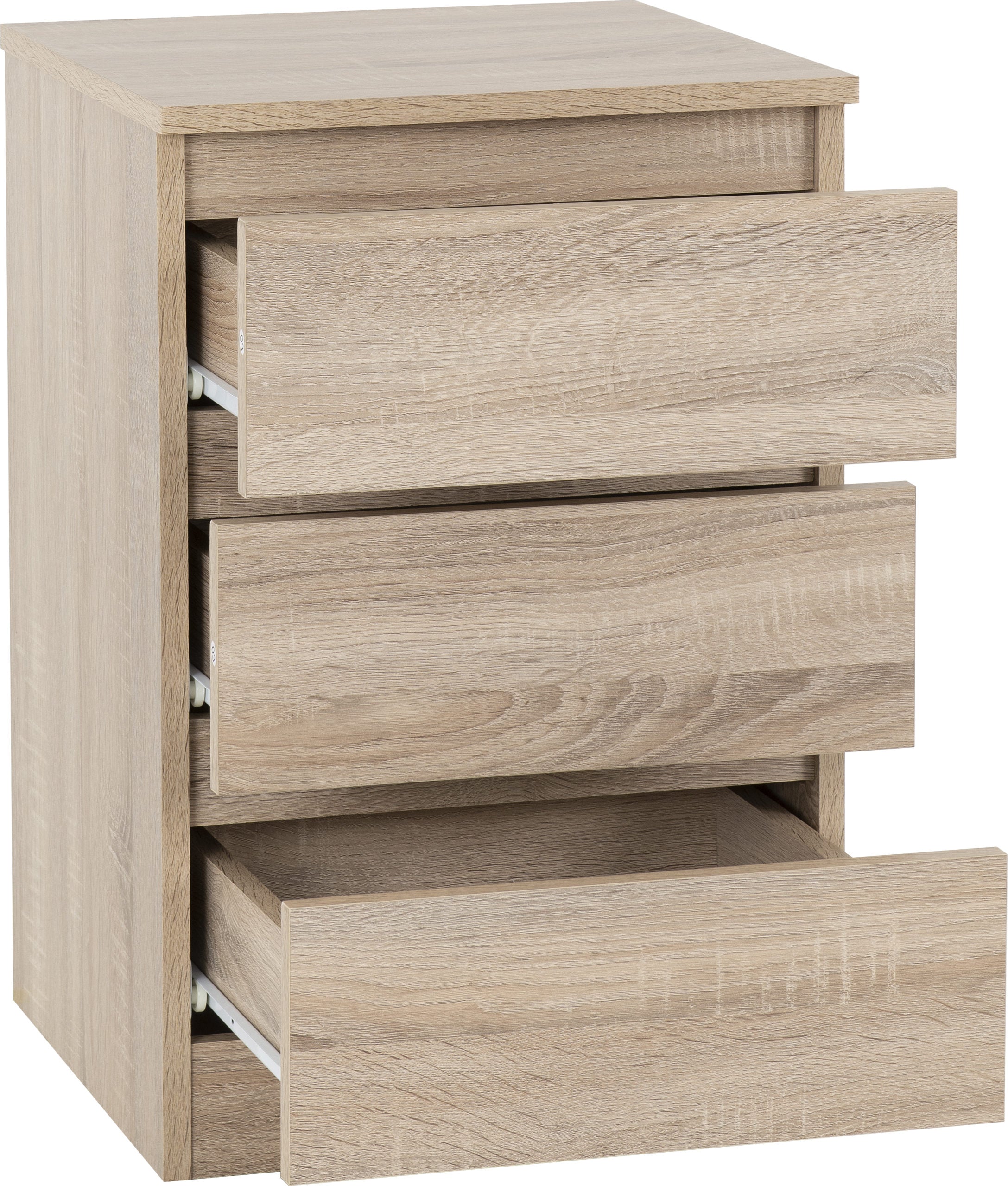 MALVERN 3 DRAWER BEDSIDE X2 - SONOMA OAK EFFECT