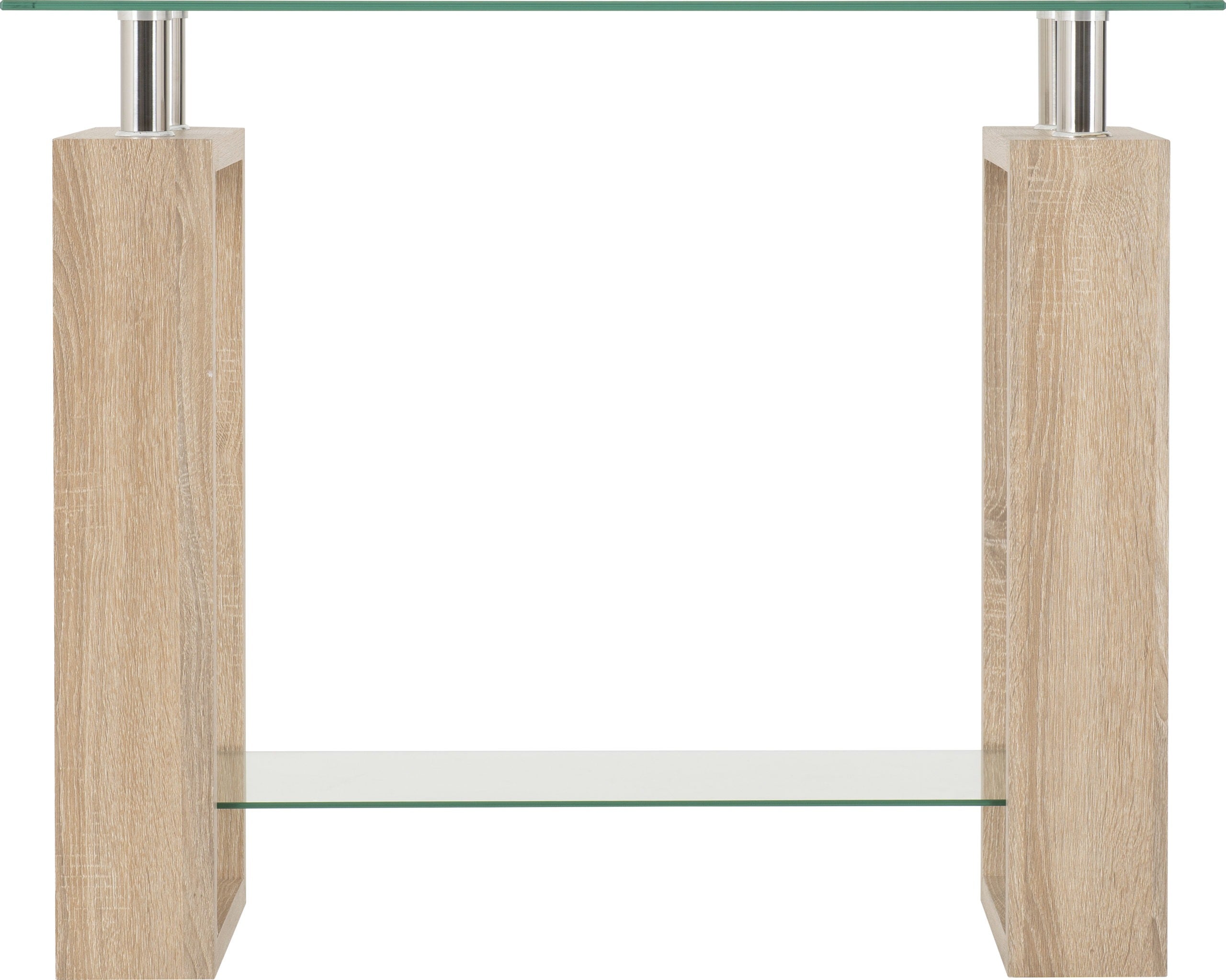 MILAN CONSOLE TABLE - LIGHT SONOMA OAK/GLASS