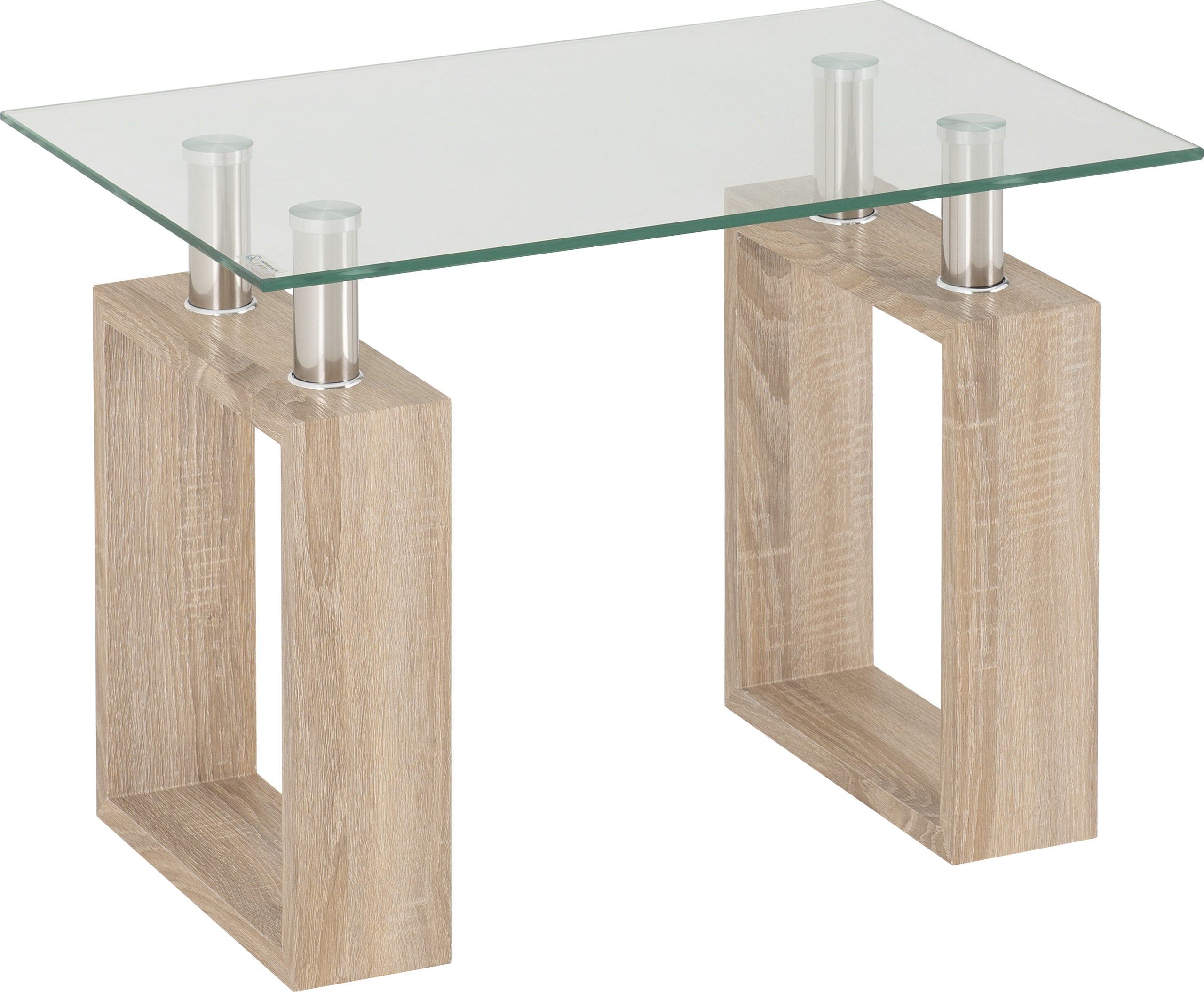 MILAN LAMP TABLE - LIGHT SONOMA OAK/GLASS