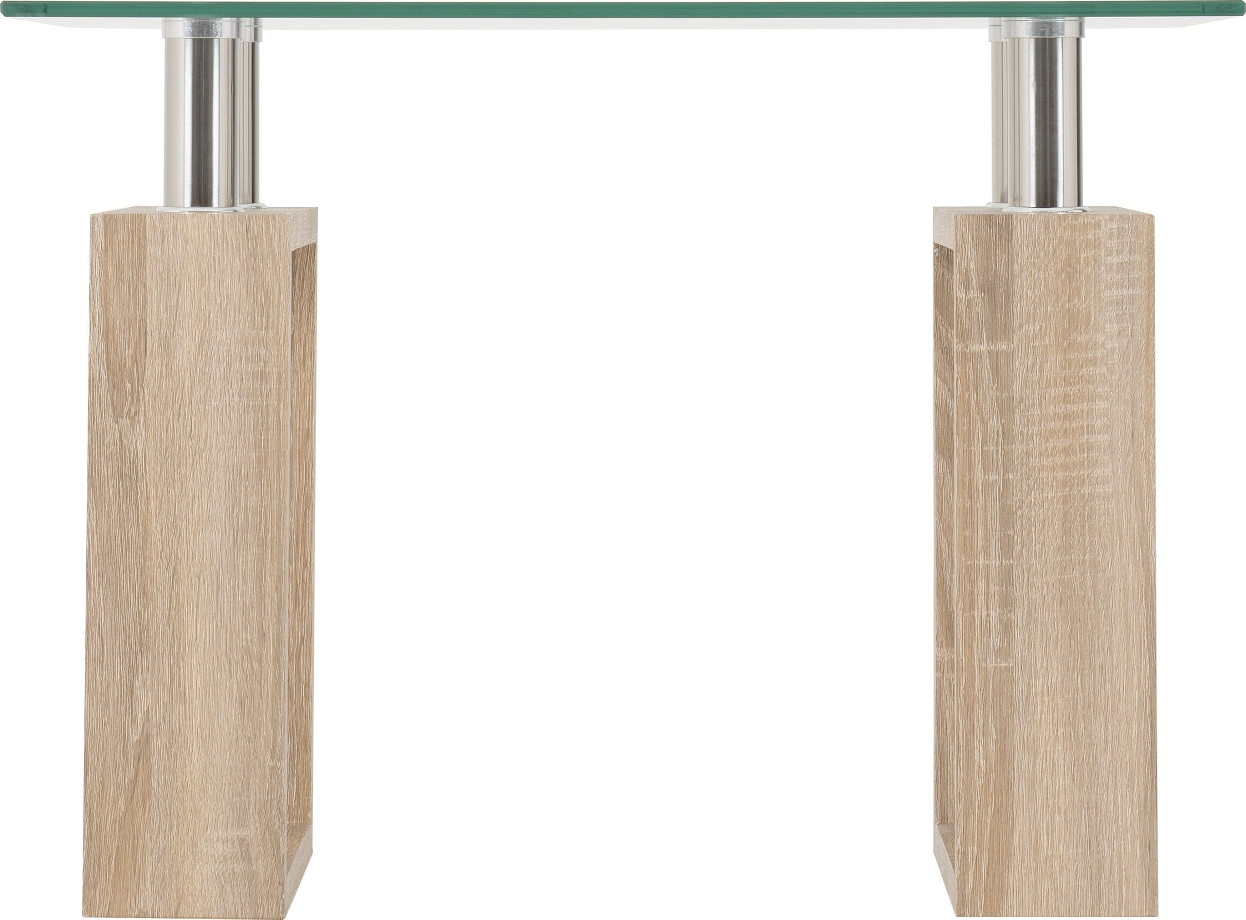 MILAN LAMP TABLE - LIGHT SONOMA OAK/GLASS