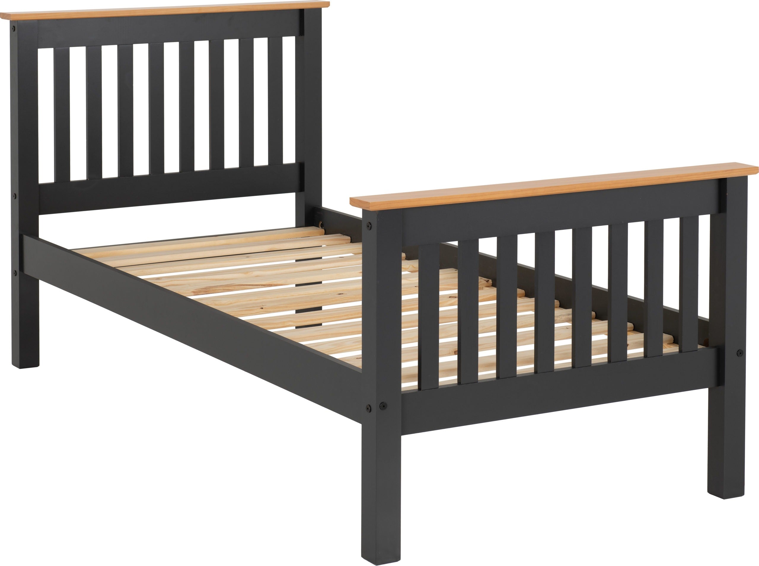 MONACO 3' HIGH END BED - GREY/OAK EFFECT