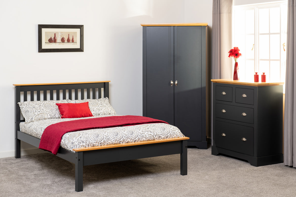 TOLEDO 2+2 DRAWER CHEST - GREY/OAK EFFECT