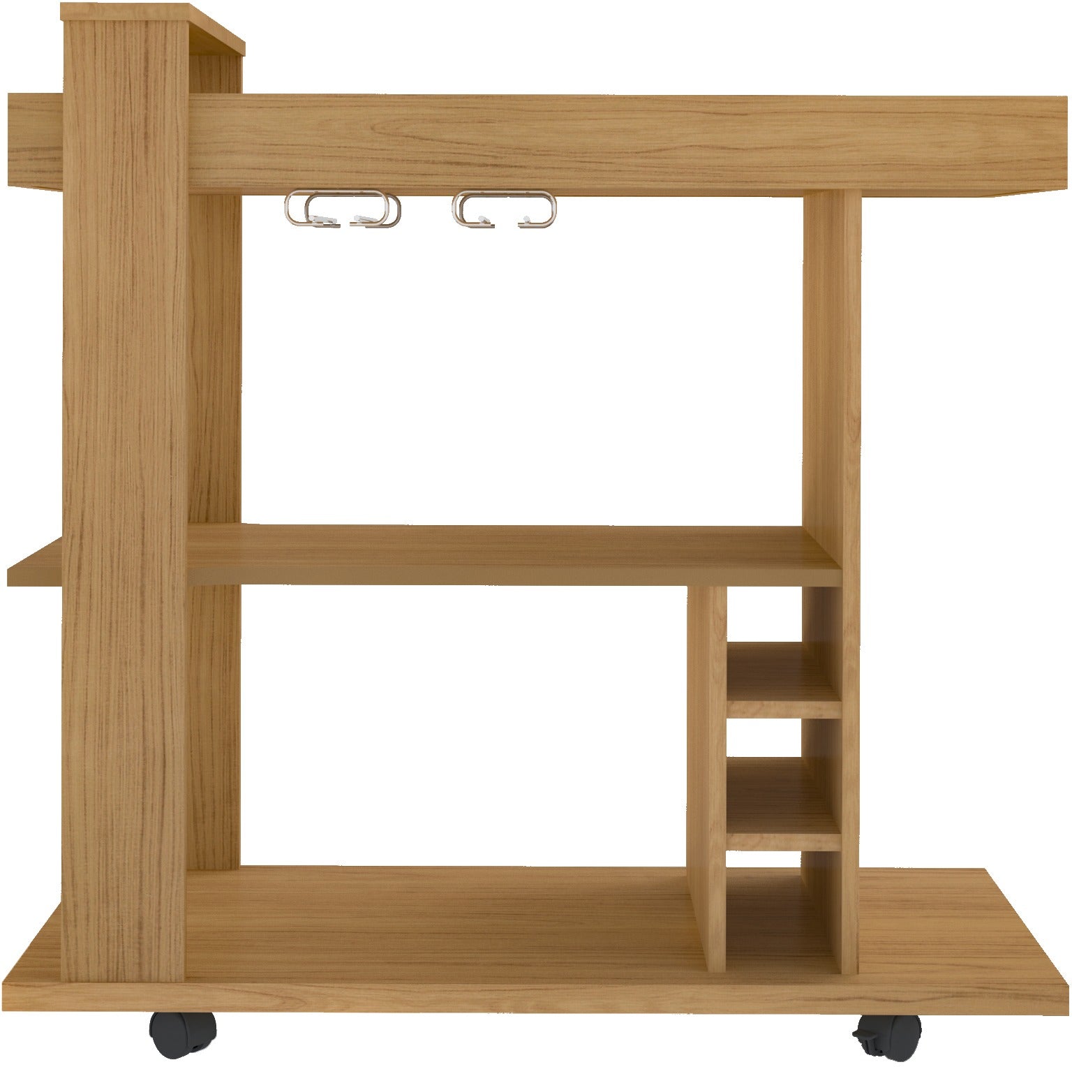 NAPLES BREAKFAST BAR/DRINKS CART - OAK EFFECT