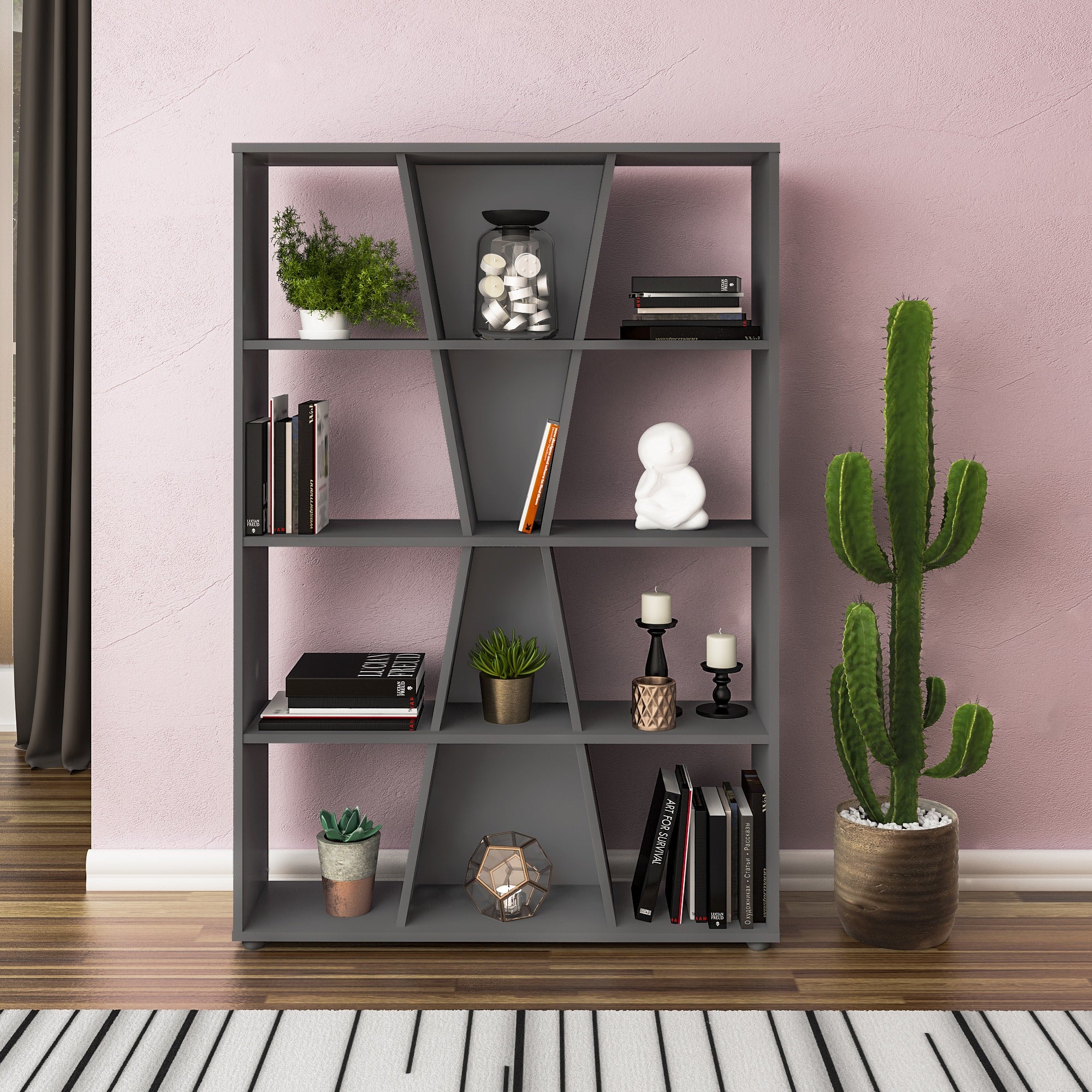 NAPLES MEDIUM BOOKCASE - GREY