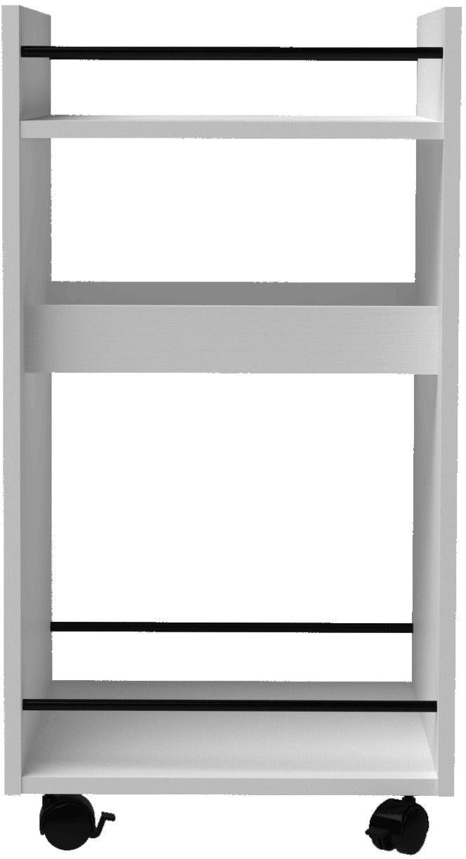 NAPLES SERVING CART/SIDE TABLE - WHITE