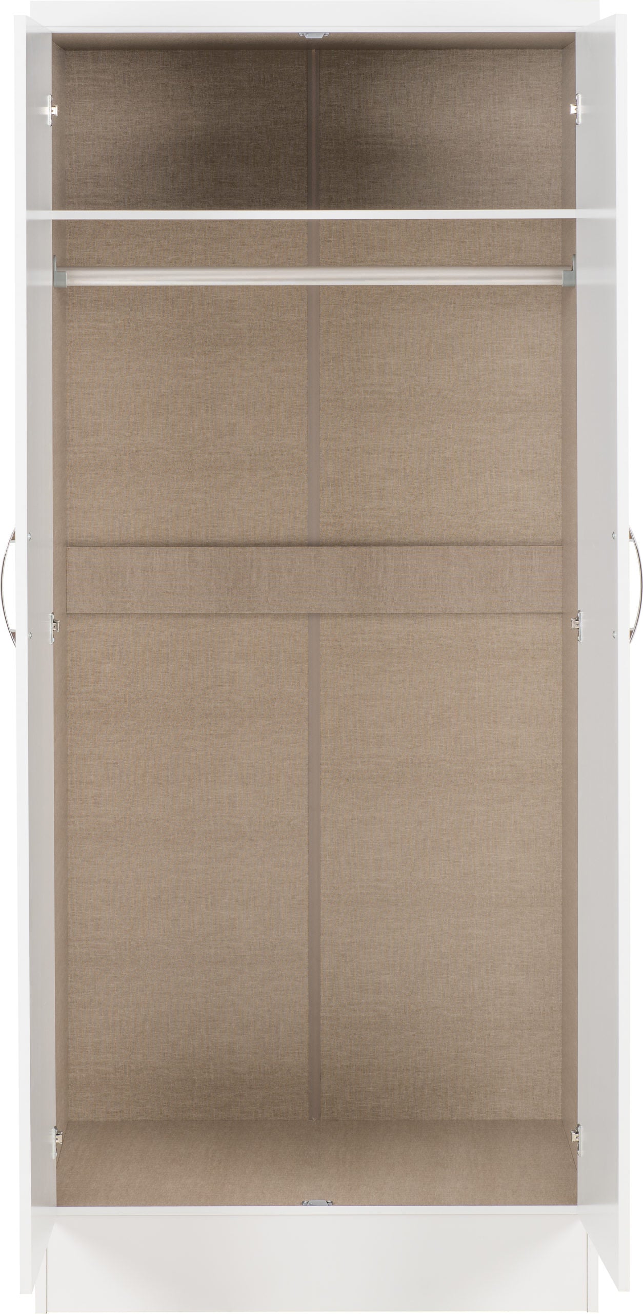 NEVADA 2 DOOR ALL HANGING WARDROBE - WHITE GLOSS