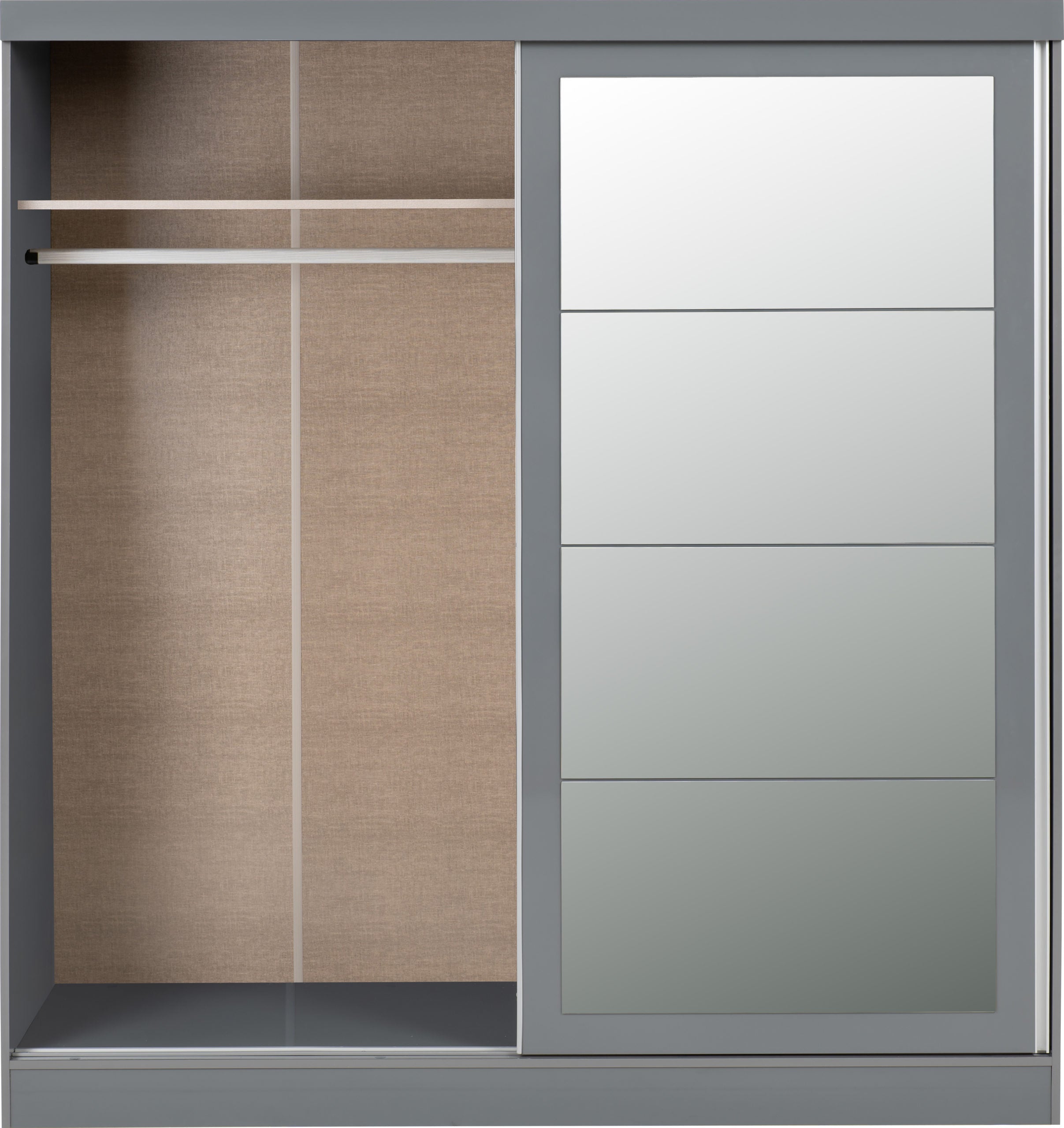 NEVADA 2 DOOR SLIDER WARDROBE - GREY GLOSS